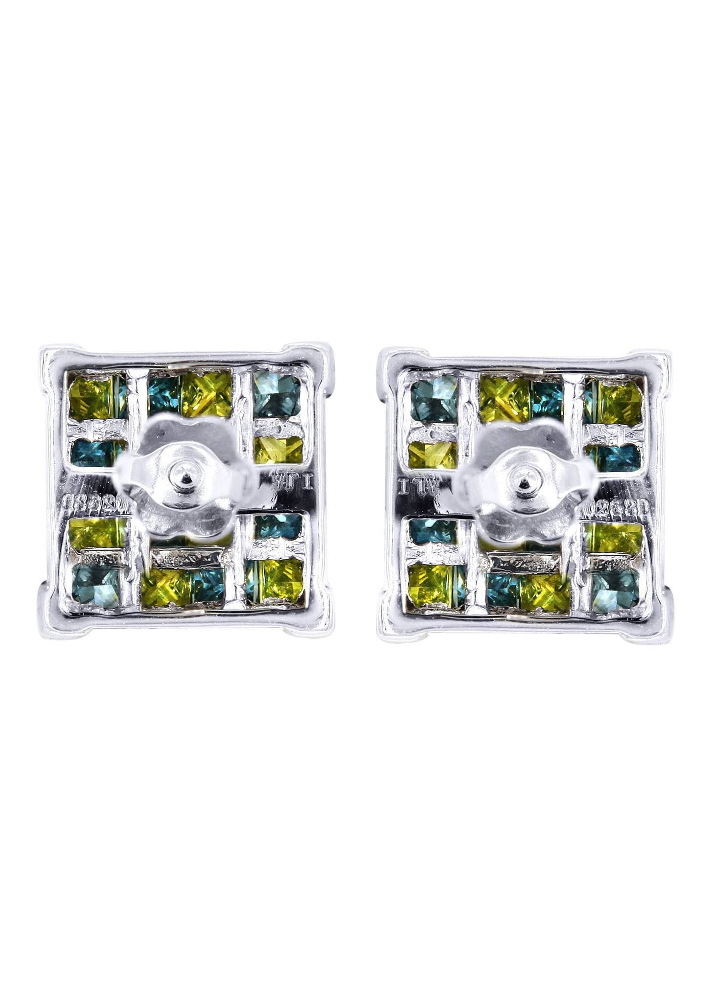 Diamond Earrings For Men | 1.96 Carats 14K White Gold - Image 3