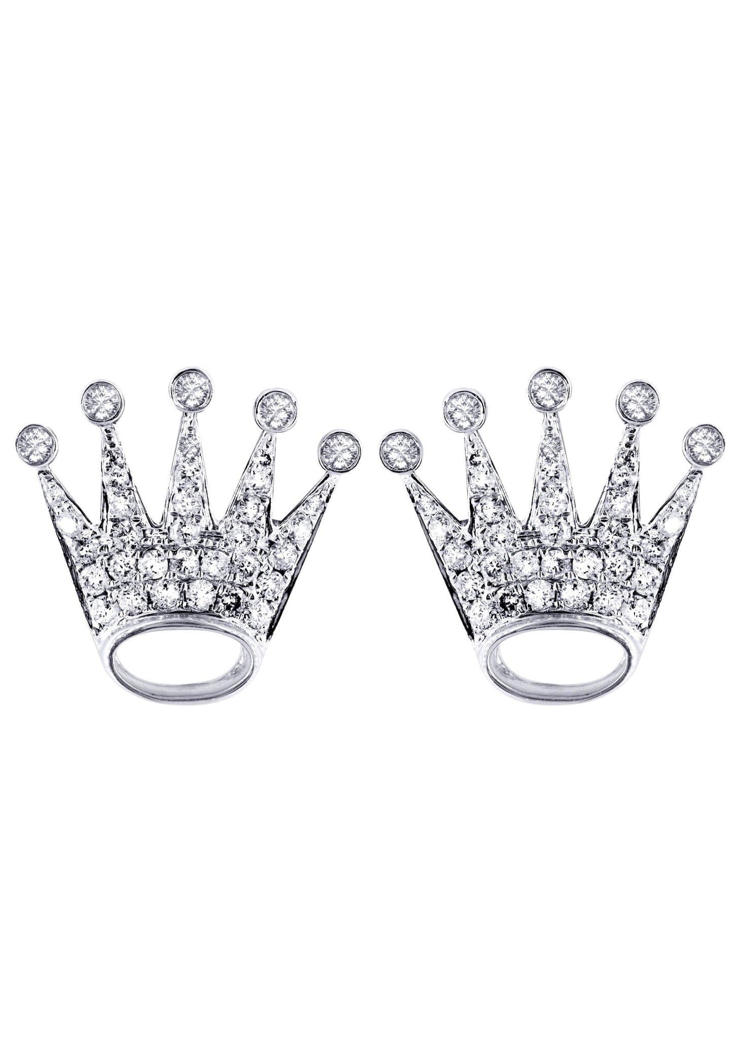 Diamond Earrings For Men |  14K White Gold  | 0.57 Carats