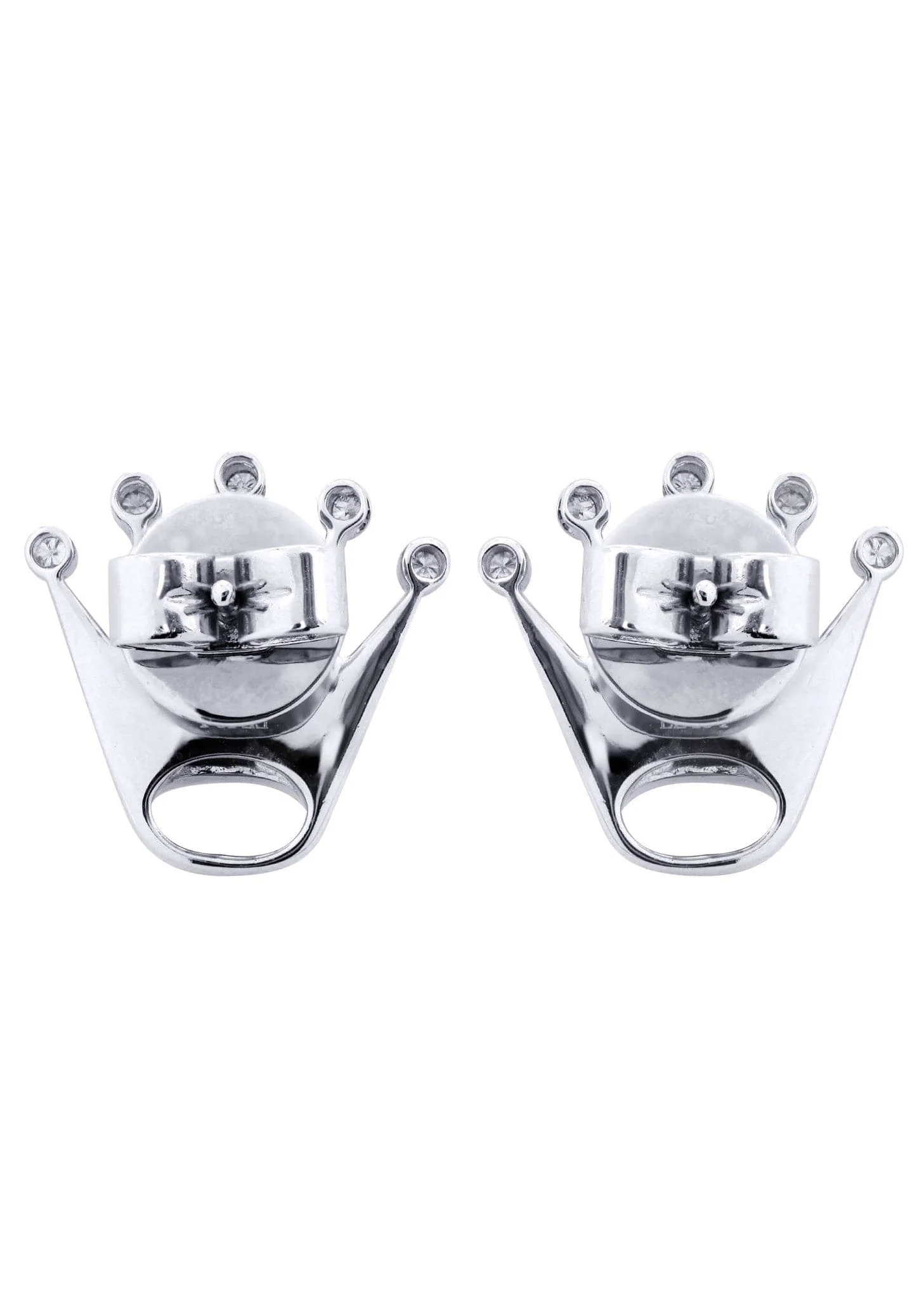 Diamond Earrings For Men |  14K White Gold  | 0.57 Carats - Image 3
