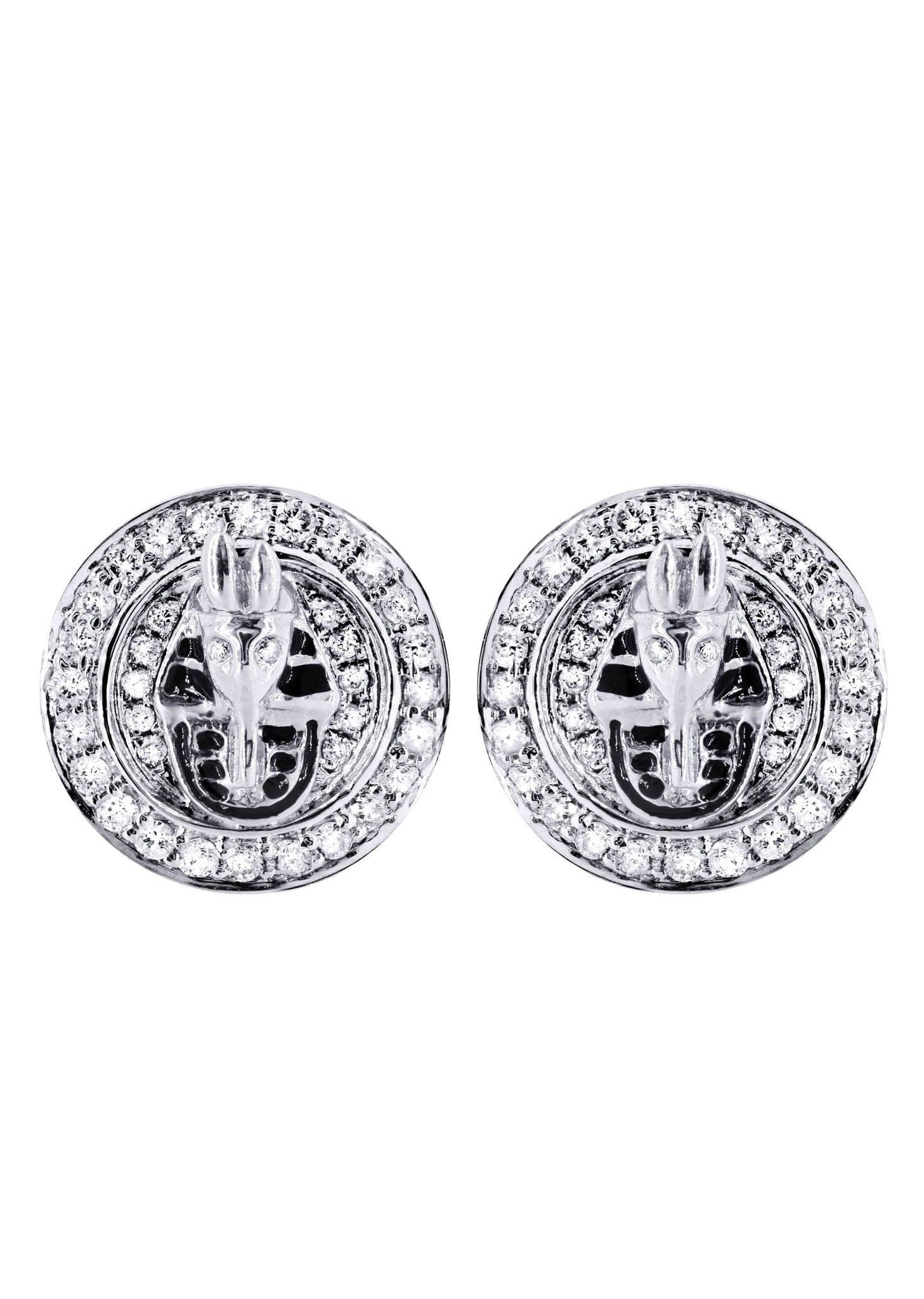 Diamond Earrings For Men | 14K White Gold | 0.75 Carats