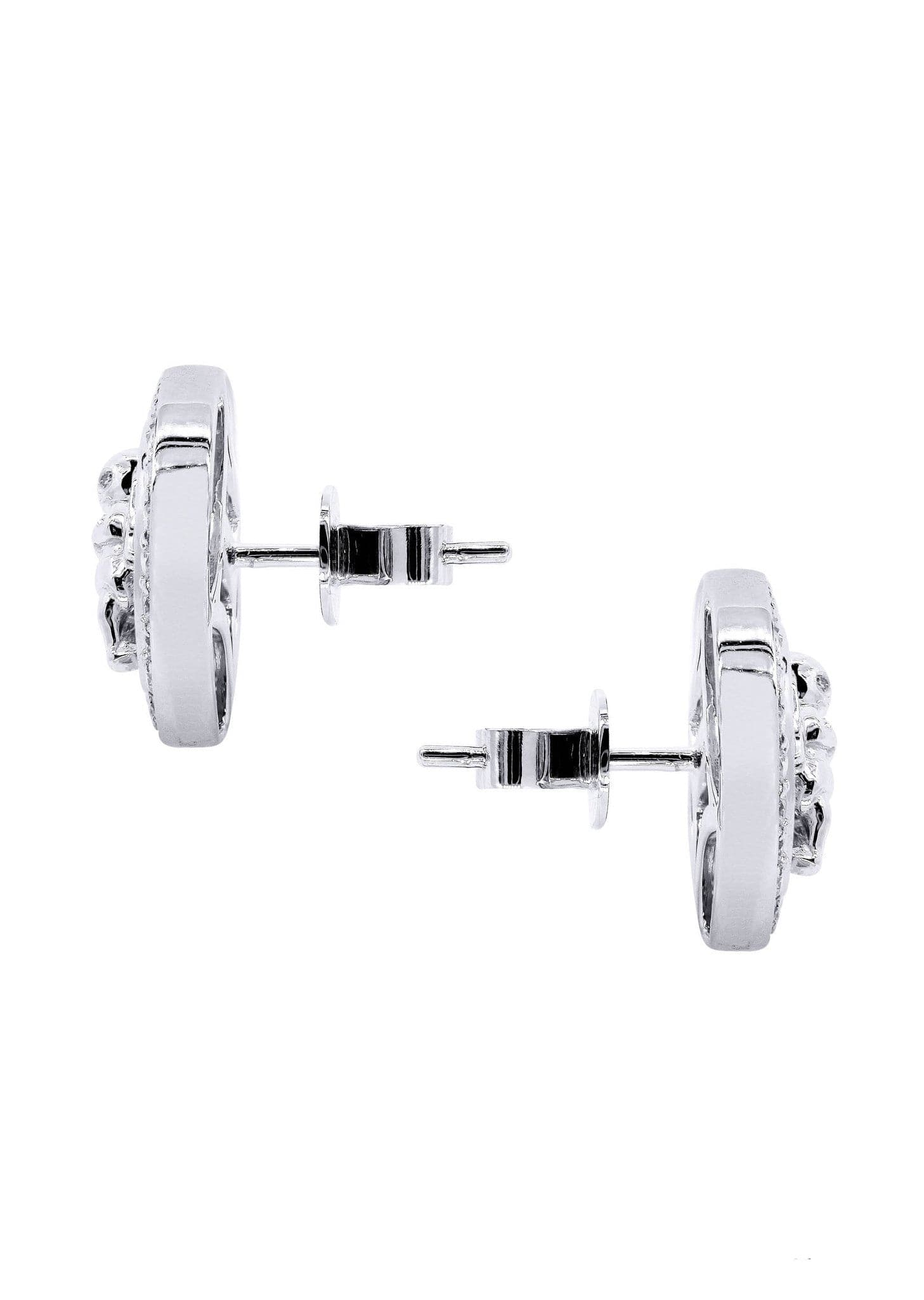 Diamond Earrings For Men | 14K White Gold | 0.82 Carats - Image 2