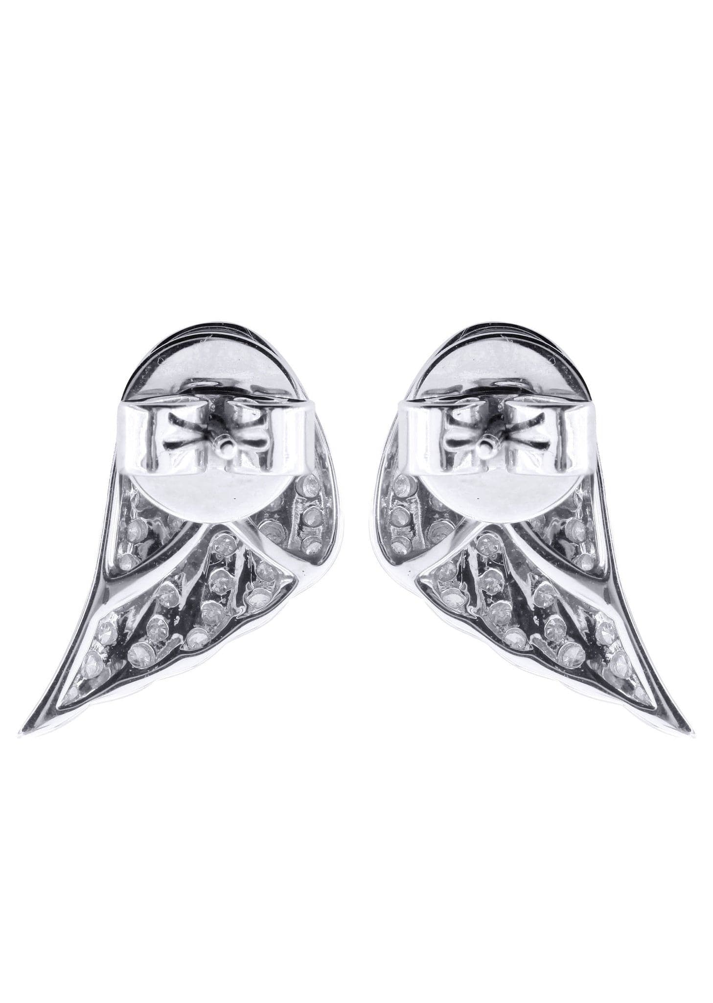 Angel Diamond Earrings For Men |  14K White Gold  | 0.89 Carats - Image 3