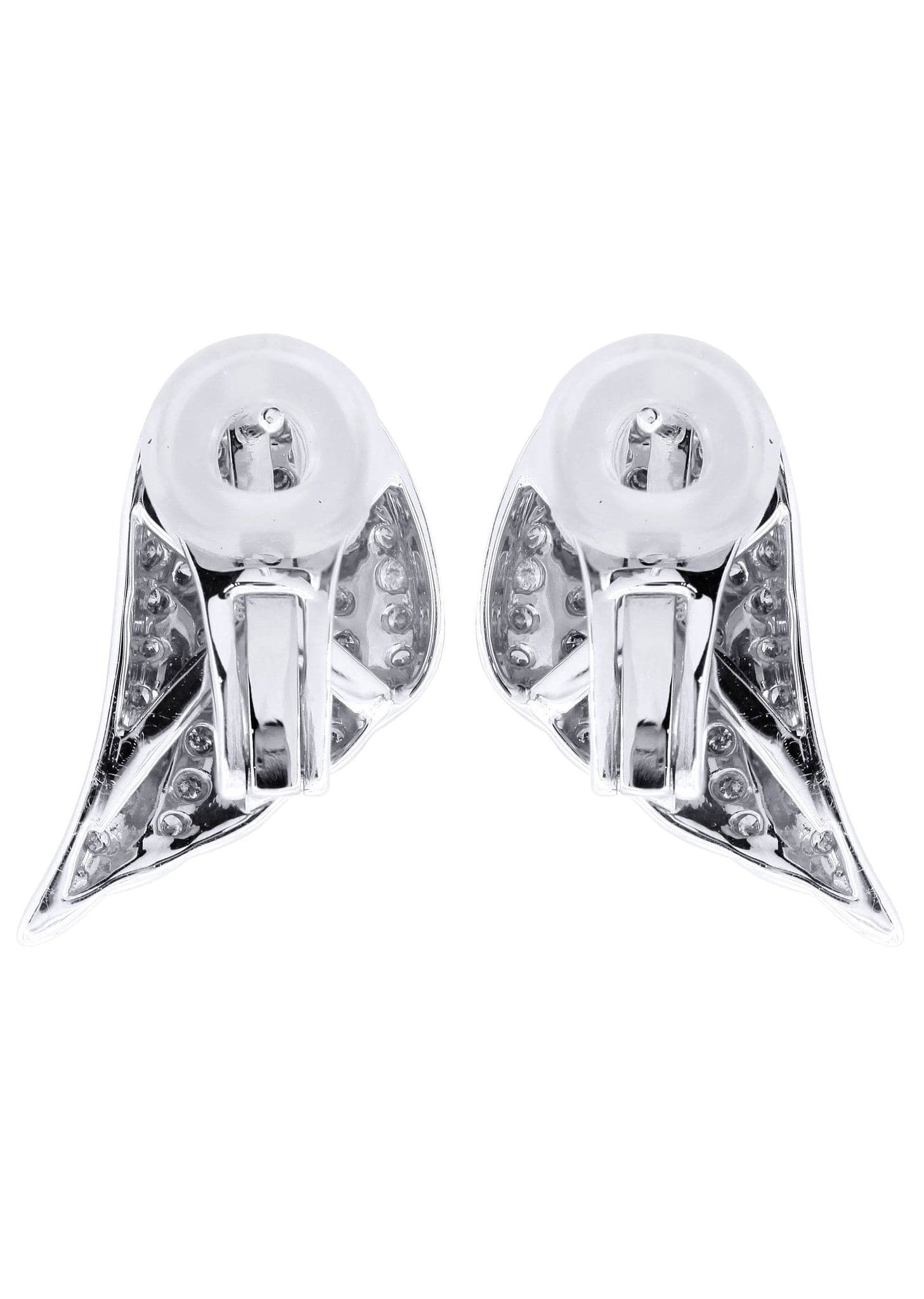 Angel Diamond Earrings For Men |  14K White Gold  | 1.56 Carats - Image 3