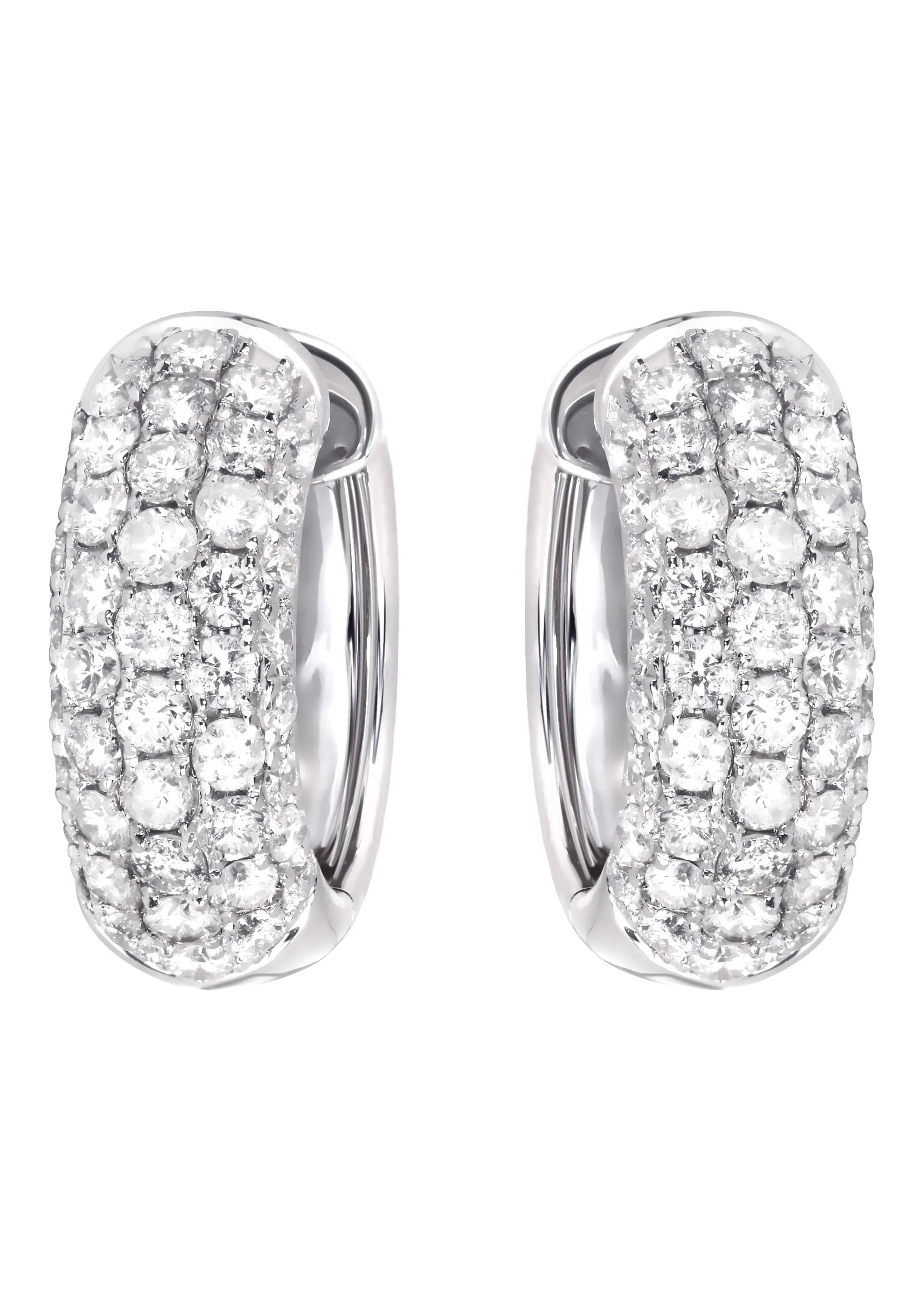 Mens Diamond Earrings | 2.36 Carats 14K White Gold