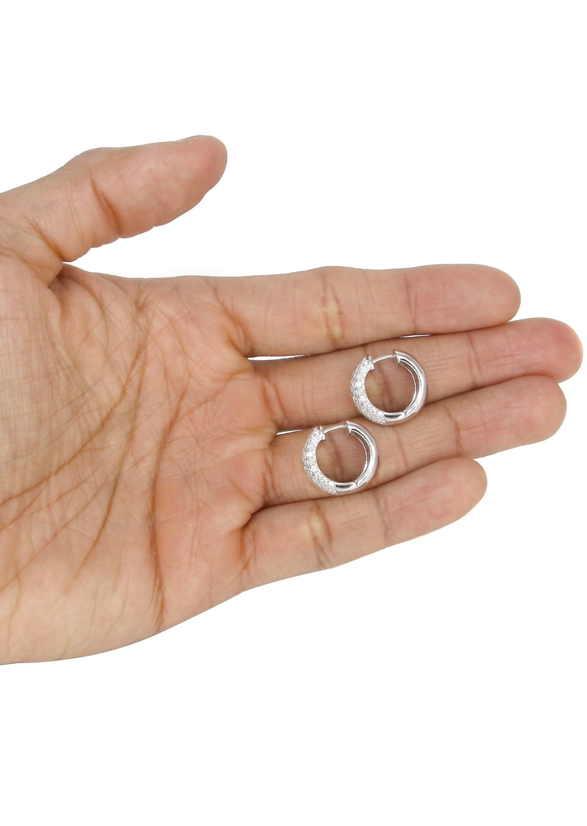 Mens Diamond Earrings | 2.36 Carats 14K White Gold - Image 4