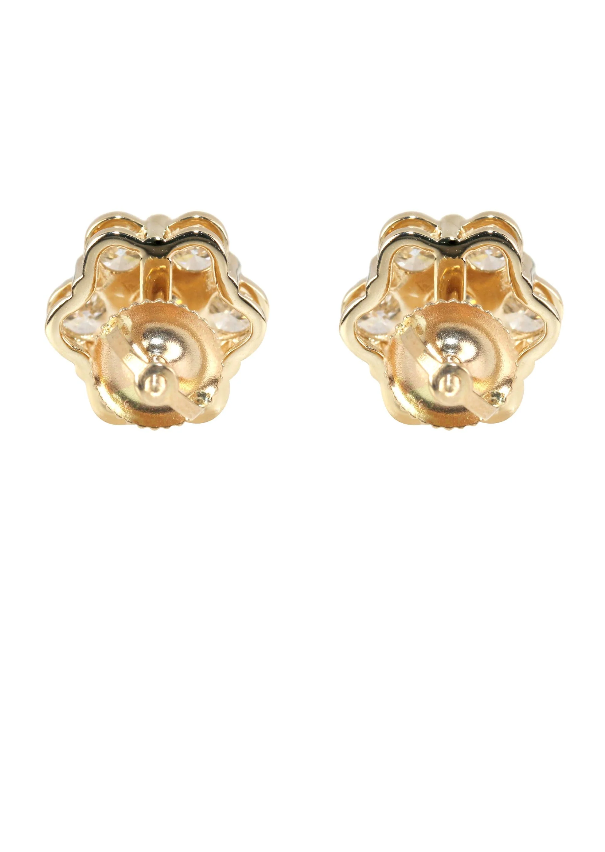 Mens Stud Diamond Earrings | 2.53 Carats 14K Yellow Gold - Image 2