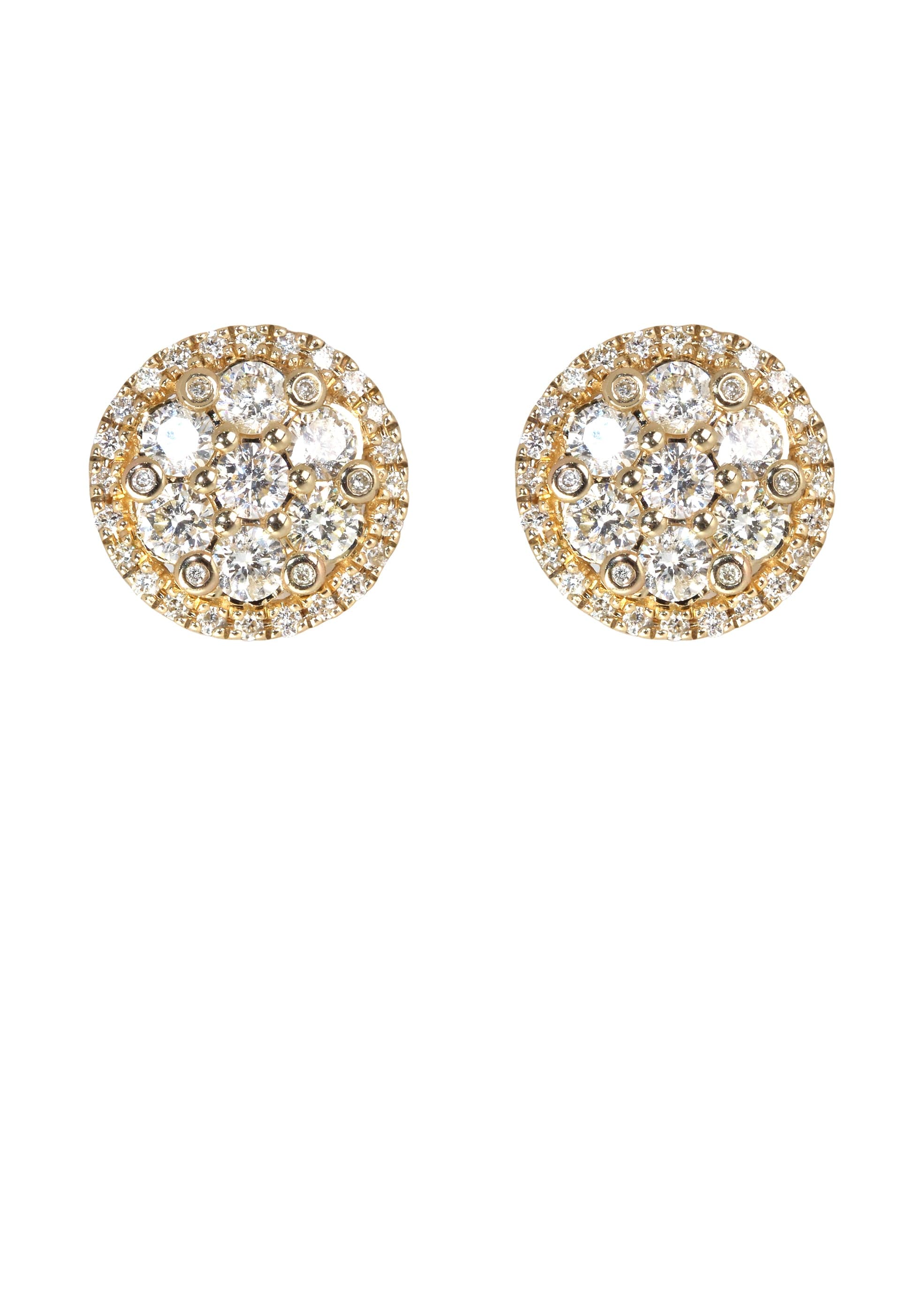 Mens Stud Diamond Earrings | 1.09 Carats 14K Yellow Gold