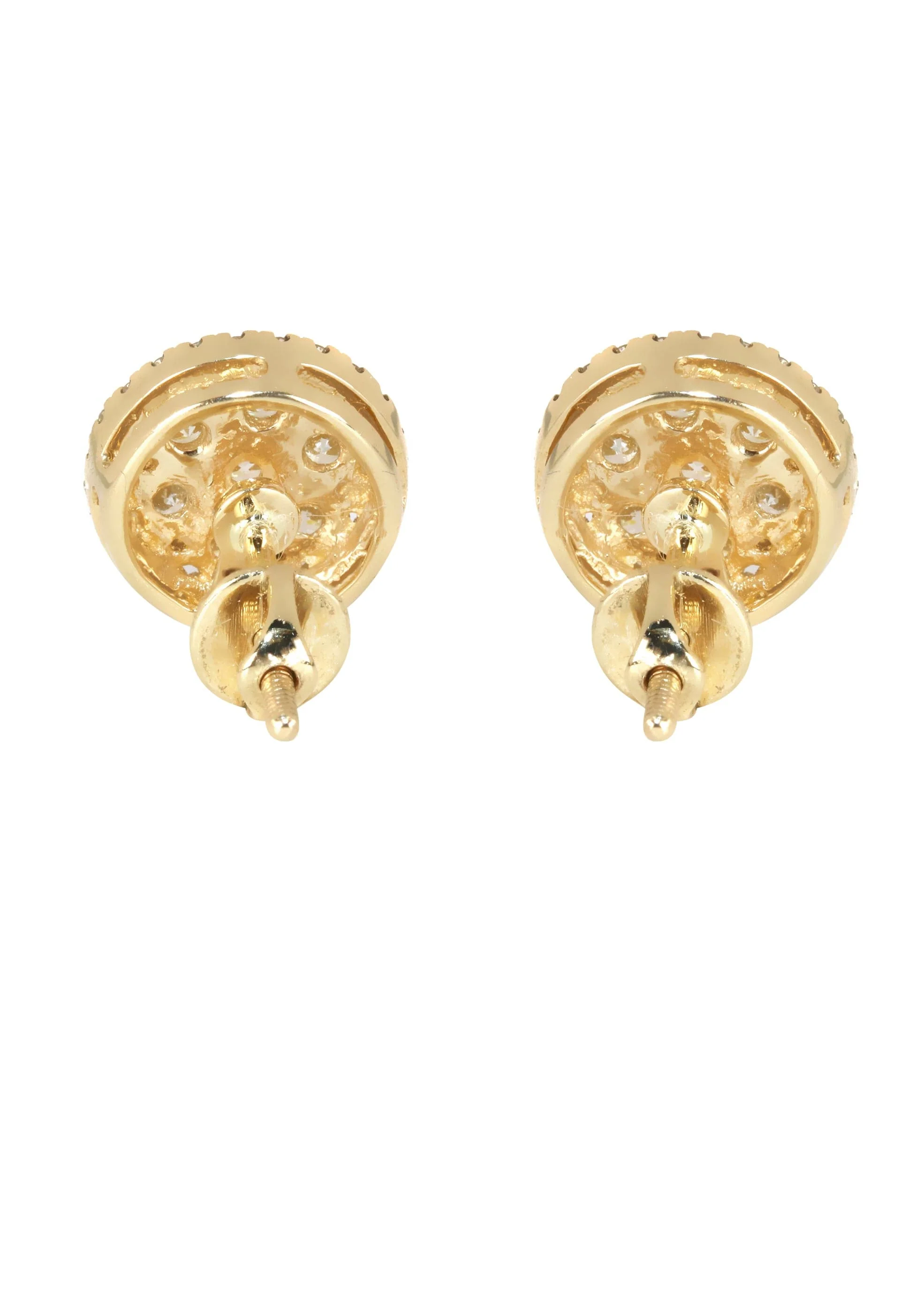 Mens Stud Diamond Earrings | 1.09 Carats 14K Yellow Gold - Image 2