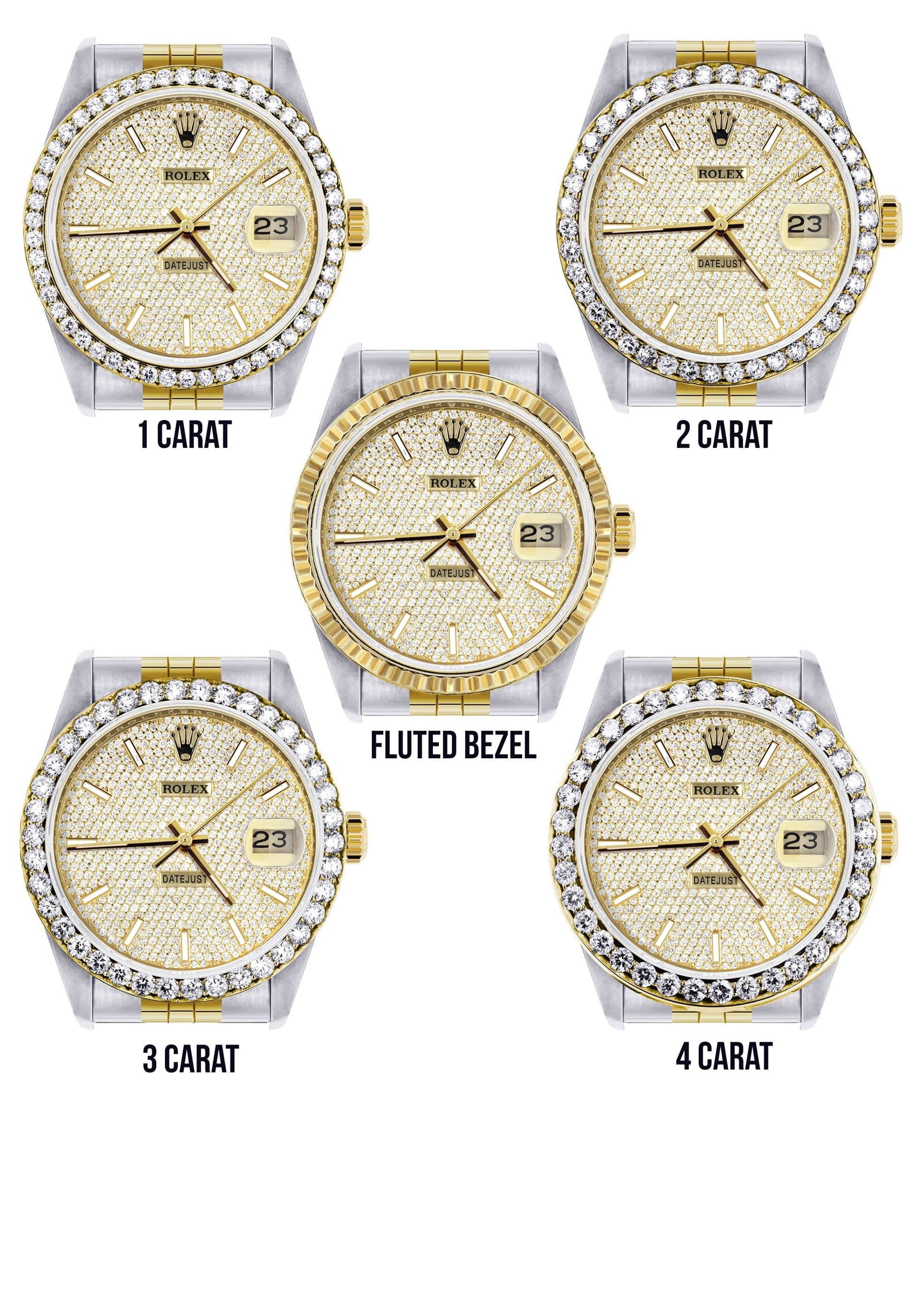 Diamond Gold Rolex Watch For Men 16233 | 36MM | Full Diamond Dial | Jubilee Band - Image 3