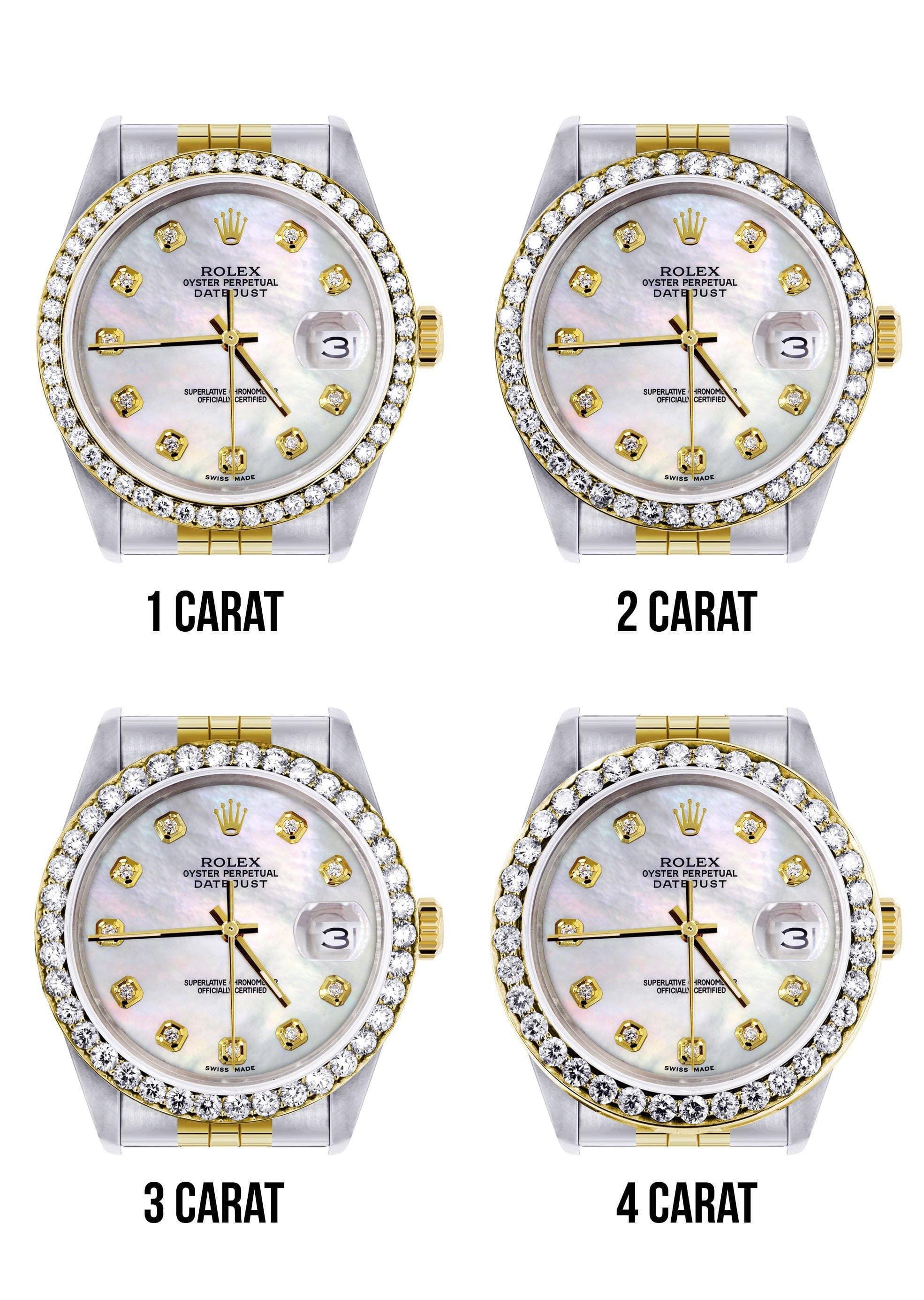 116233 | Hidden Clasp | Diamond Gold Rolex Watch For Men | 36Mm | White Mother Of Pearl  | Jubilee Band - Image 8