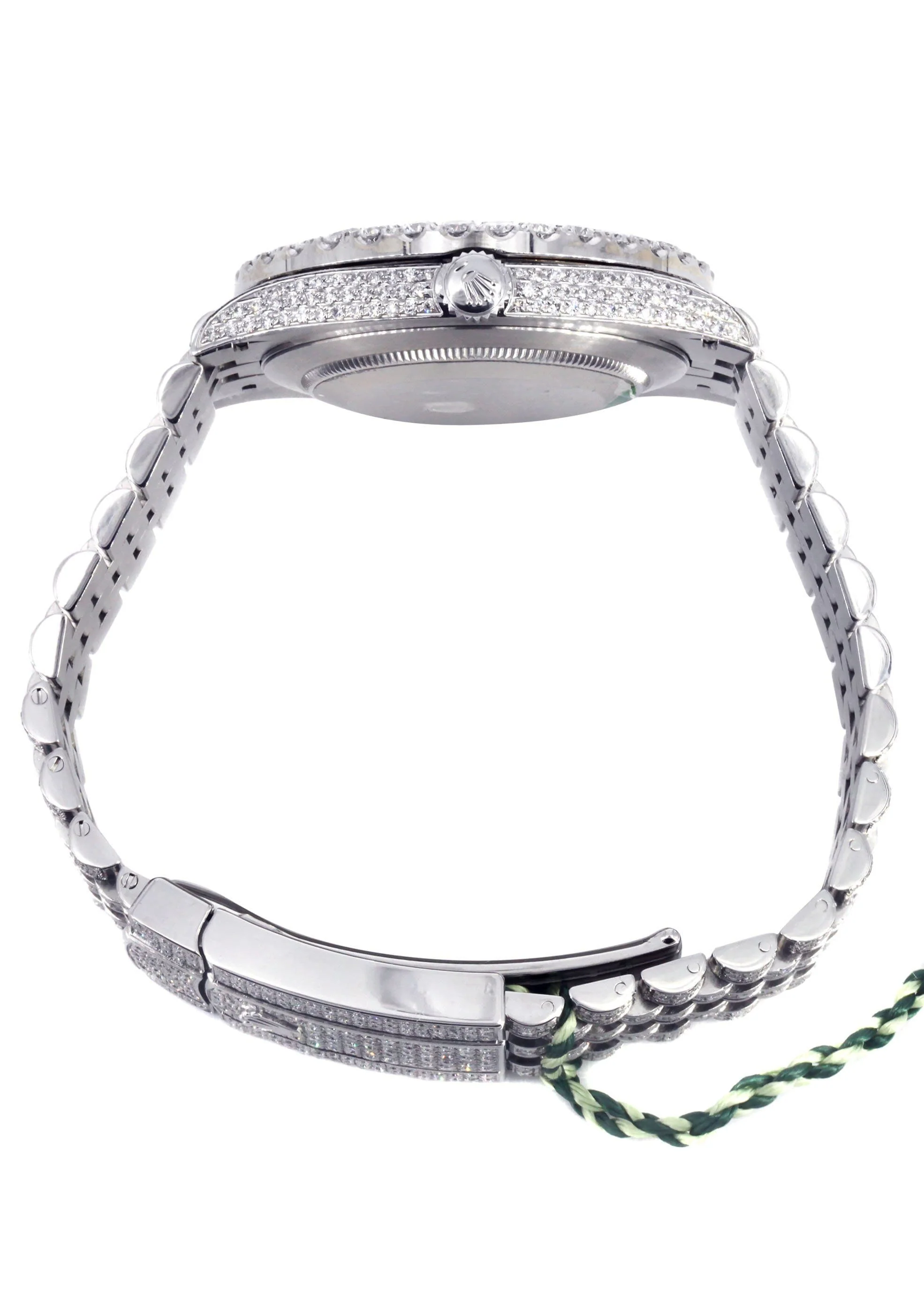 Diamond Iced Out Rolex Datejust 41 | 25 Carats Of Diamonds | Custom Silver Diamond Dial | Jubilee Band - Image 6