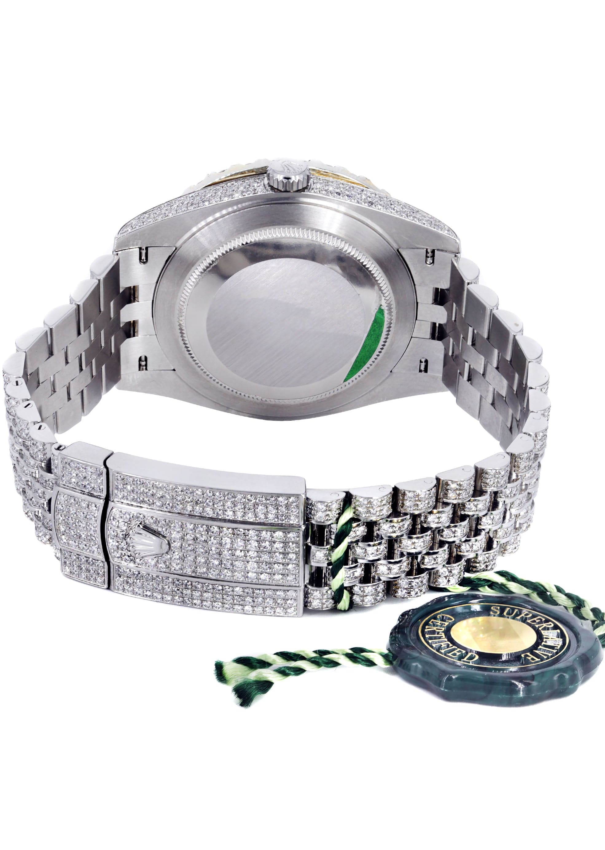 Diamond Iced Out Rolex Datejust 41 | 25 Carats Of Diamonds | Custom Black Roman Diamond Dial | Jubilee Band - Image 4