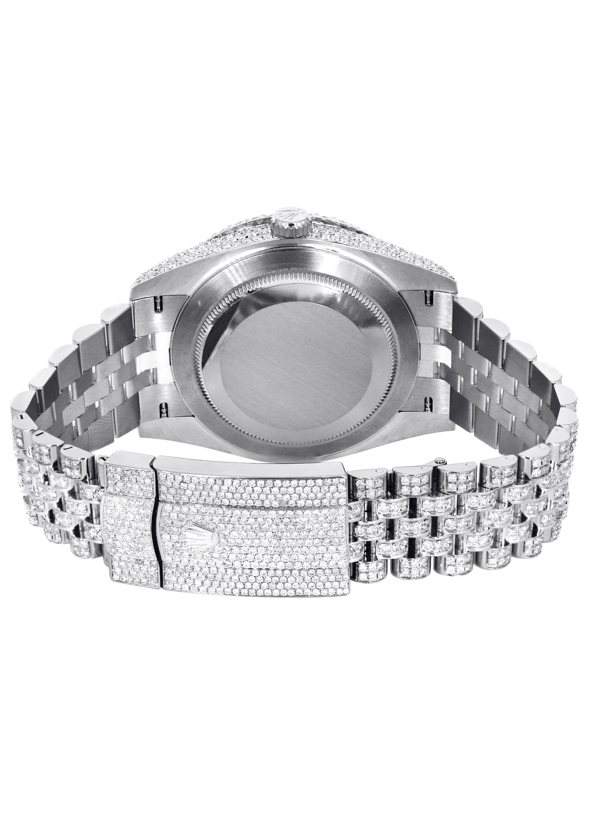 Diamond Iced Out Rolex Datejust 41 | 25 Carats Of Diamonds | Custom Chocolate Jubilee Diamond Dial | Two Row | Jubilee Band - Image 4