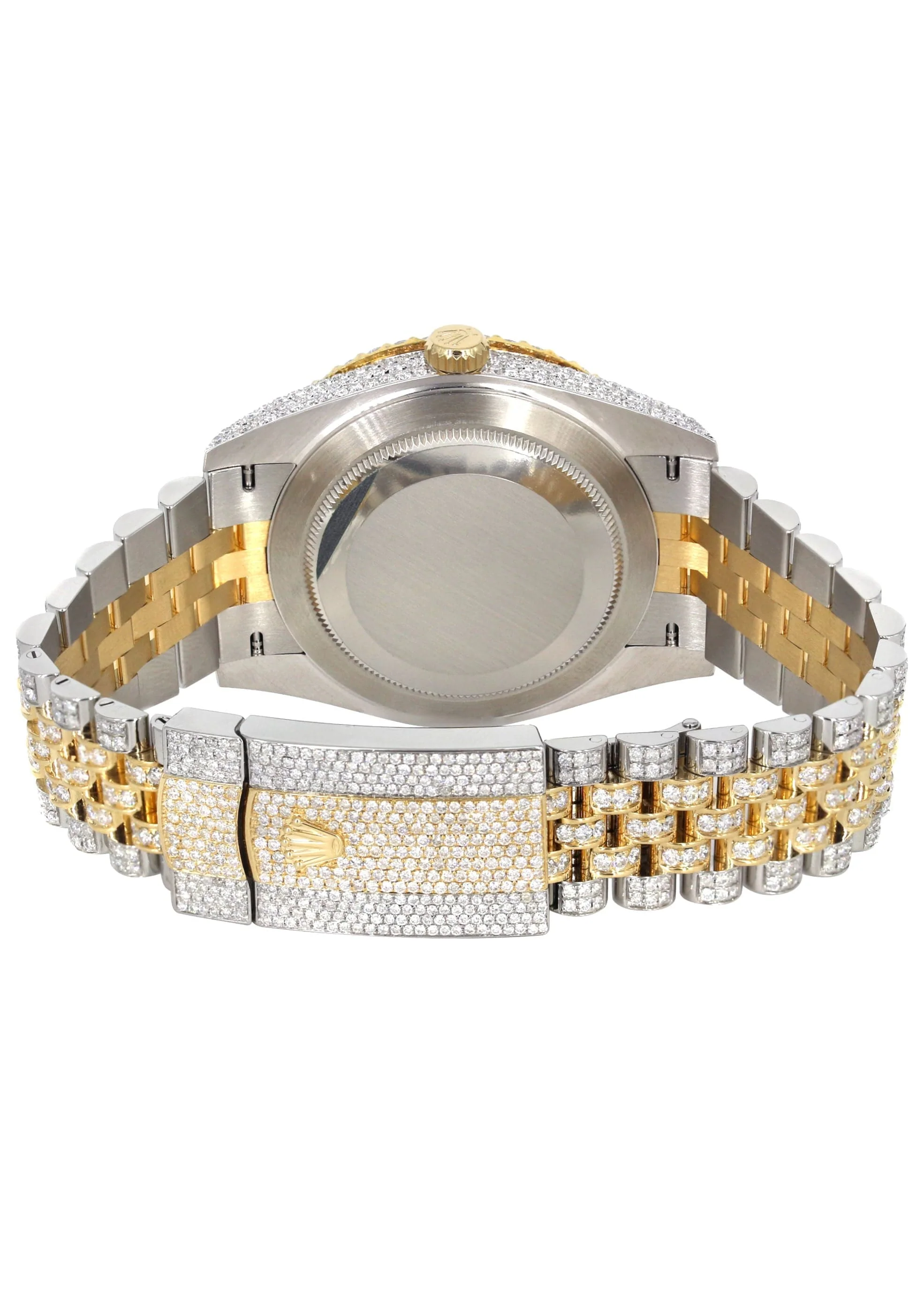 Diamond Iced Out Rolex Datejust 41 | 25 Carats Of Diamonds | Custom Gold Arabic Numeral Diamond Dial | Two Tone | Two Row | Jubilee Band - Image 4