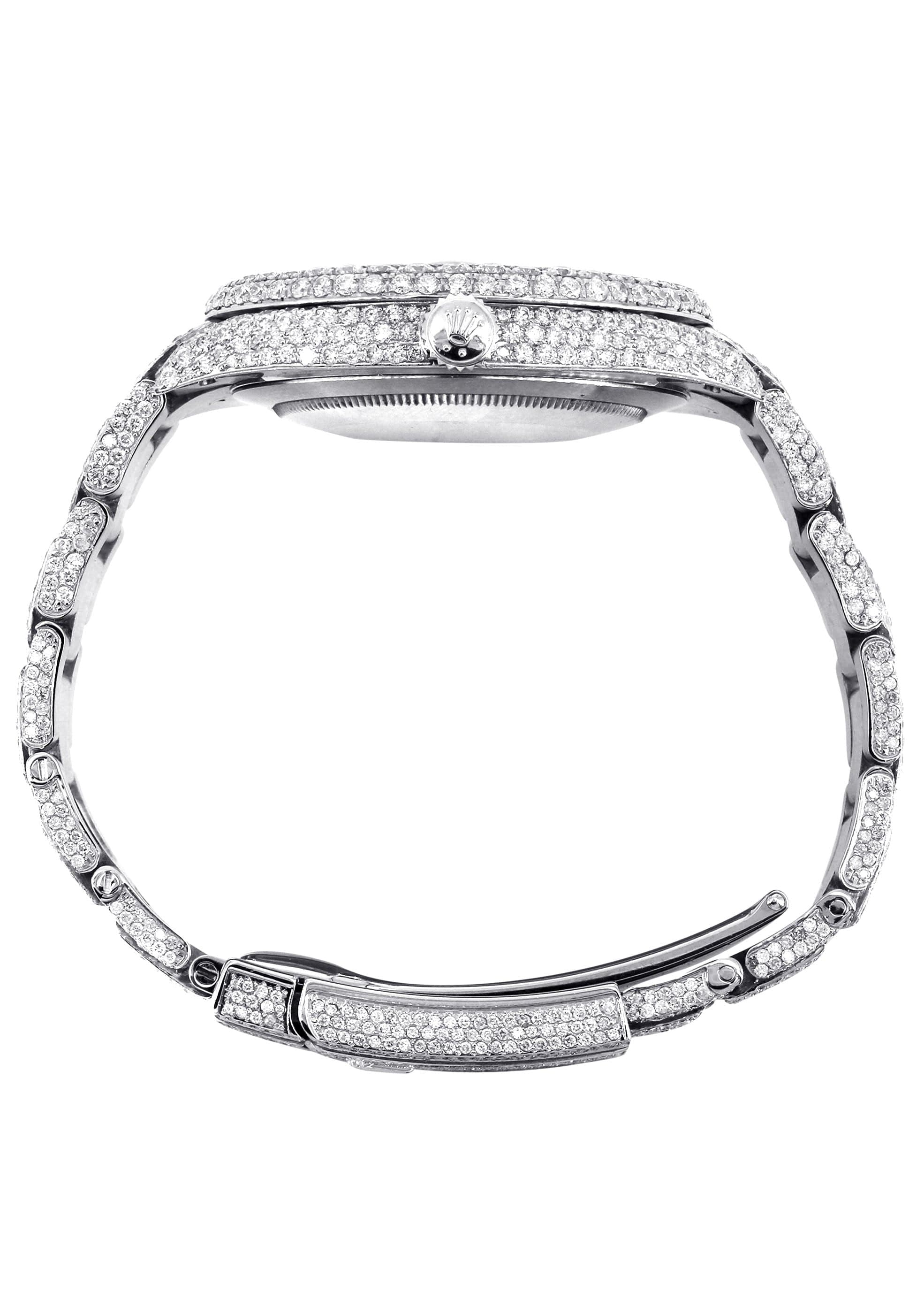 Diamond Iced Out Rolex Datejust 41 | 25 Carats Of Diamonds | Mother of Pearl Dial | Two Row | Oyster Band - Image 5