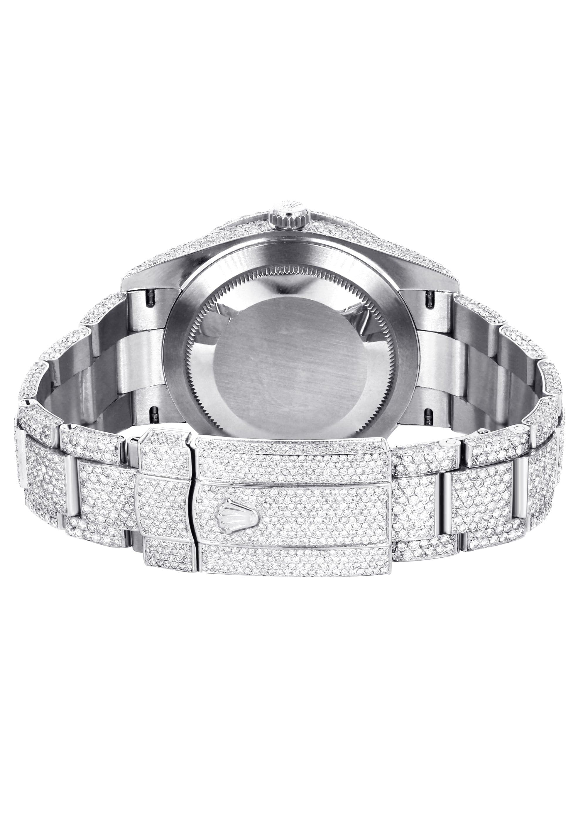 Diamond Iced Out Rolex Datejust 41 | 25 Carats Of Diamonds | Purple Roman Numeral Dial | Two Row | Oyster Band - Image 5