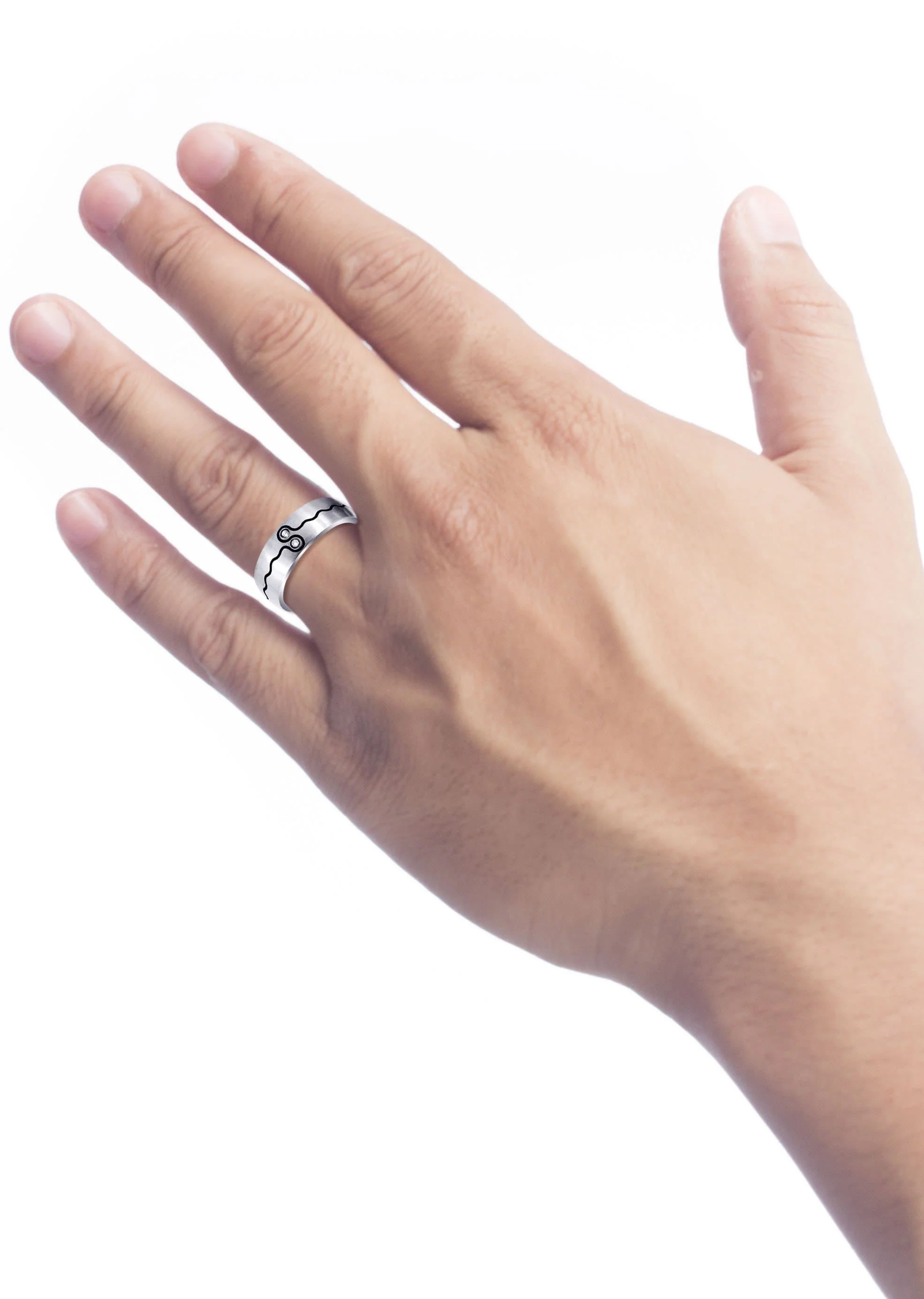 Diamond Mens Wedding Band | 0.04 Carats | Satin Finish (Esteban) - Image 4