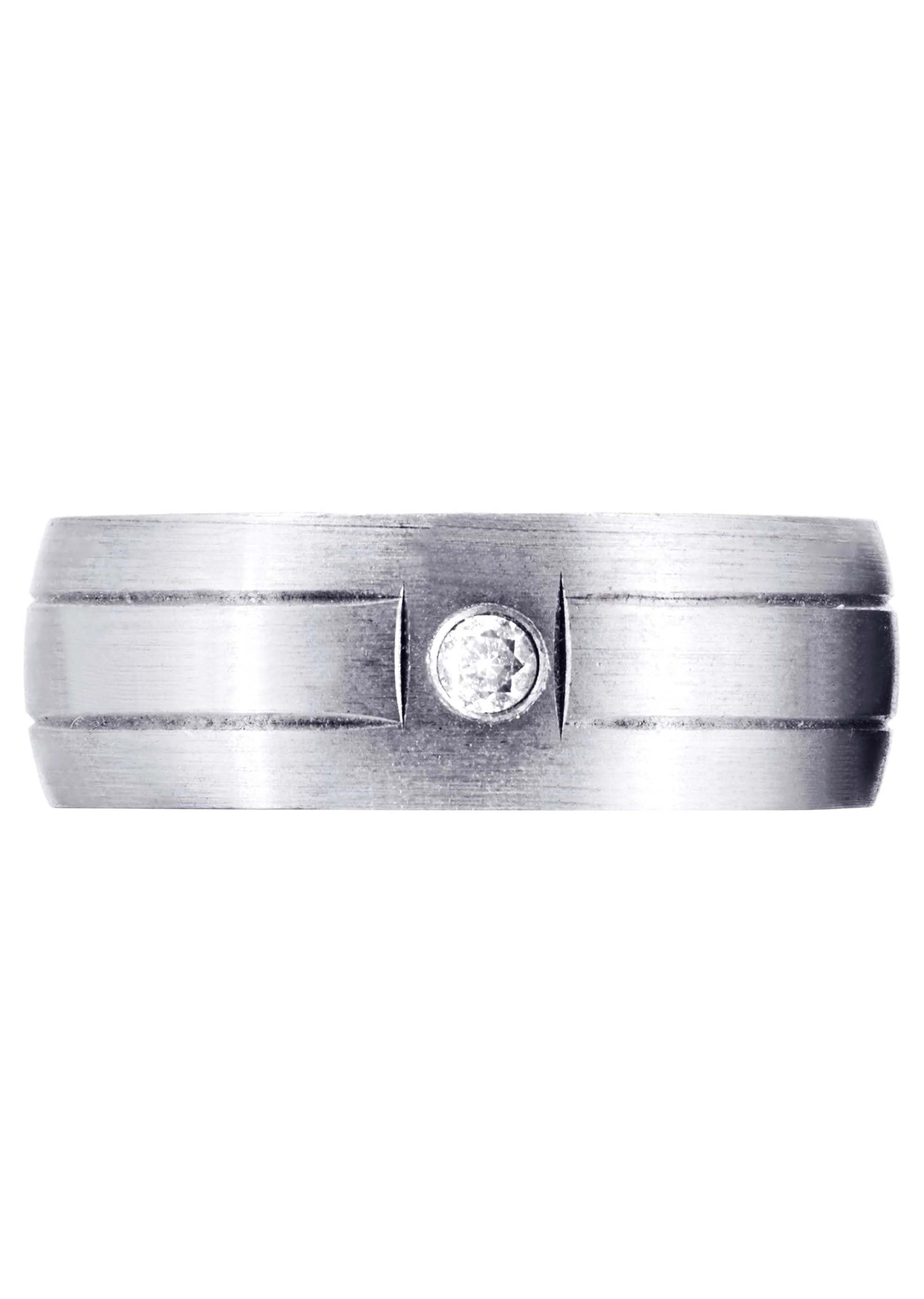 Diamond Mens Wedding Band | 0.05 Carats | Satin Finish (Malik) - Image 2