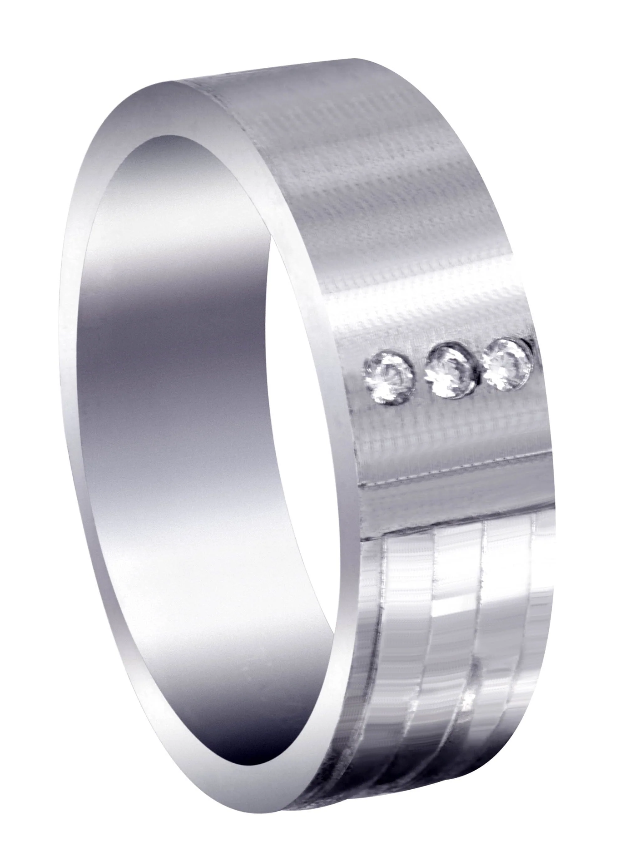 Diamond Mens Wedding Band | 0.06 Carats | Satin Finish (Lane)