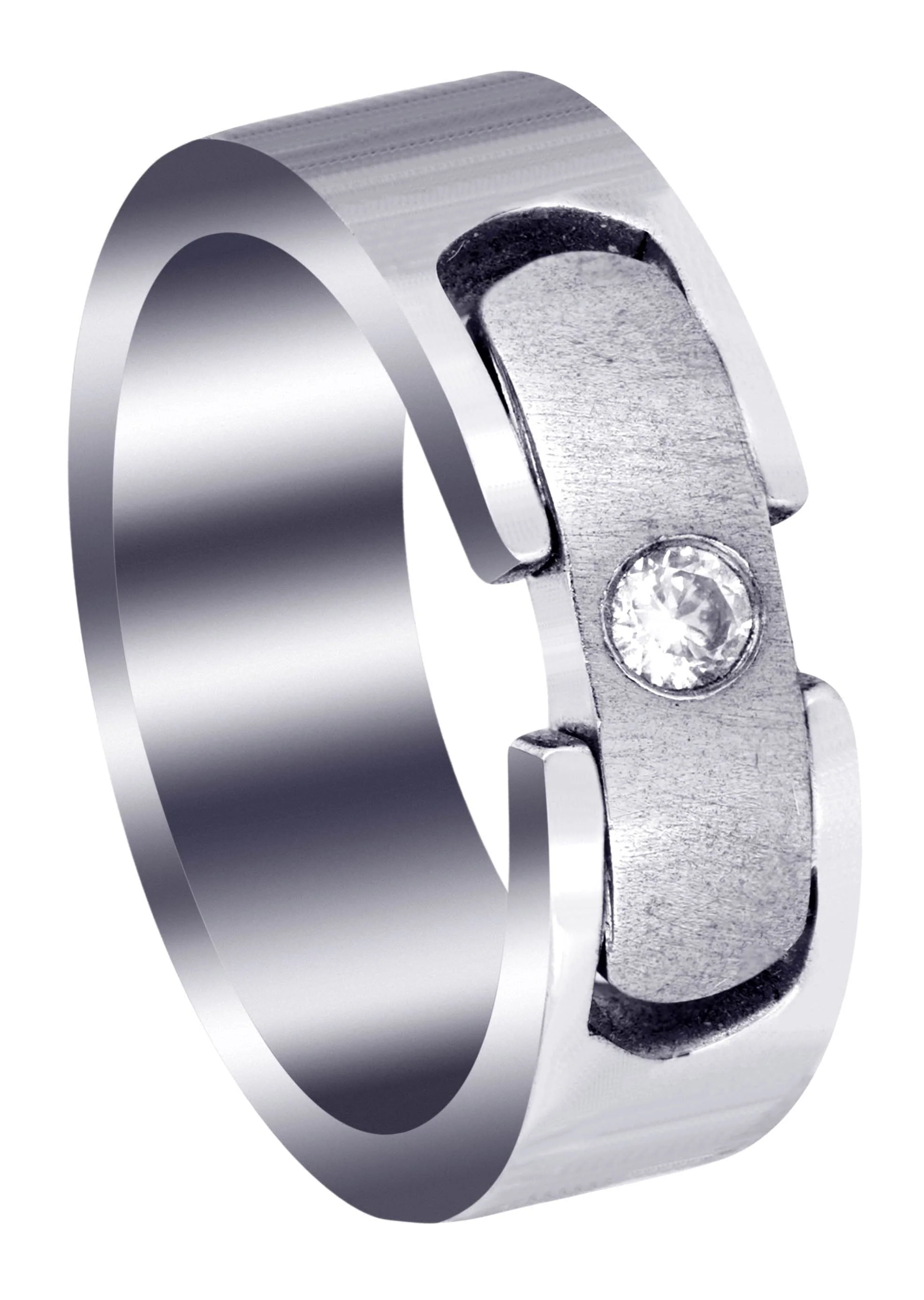 Diamond Mens Wedding Band | 0.07 Carats | Satin Finish (Rory)