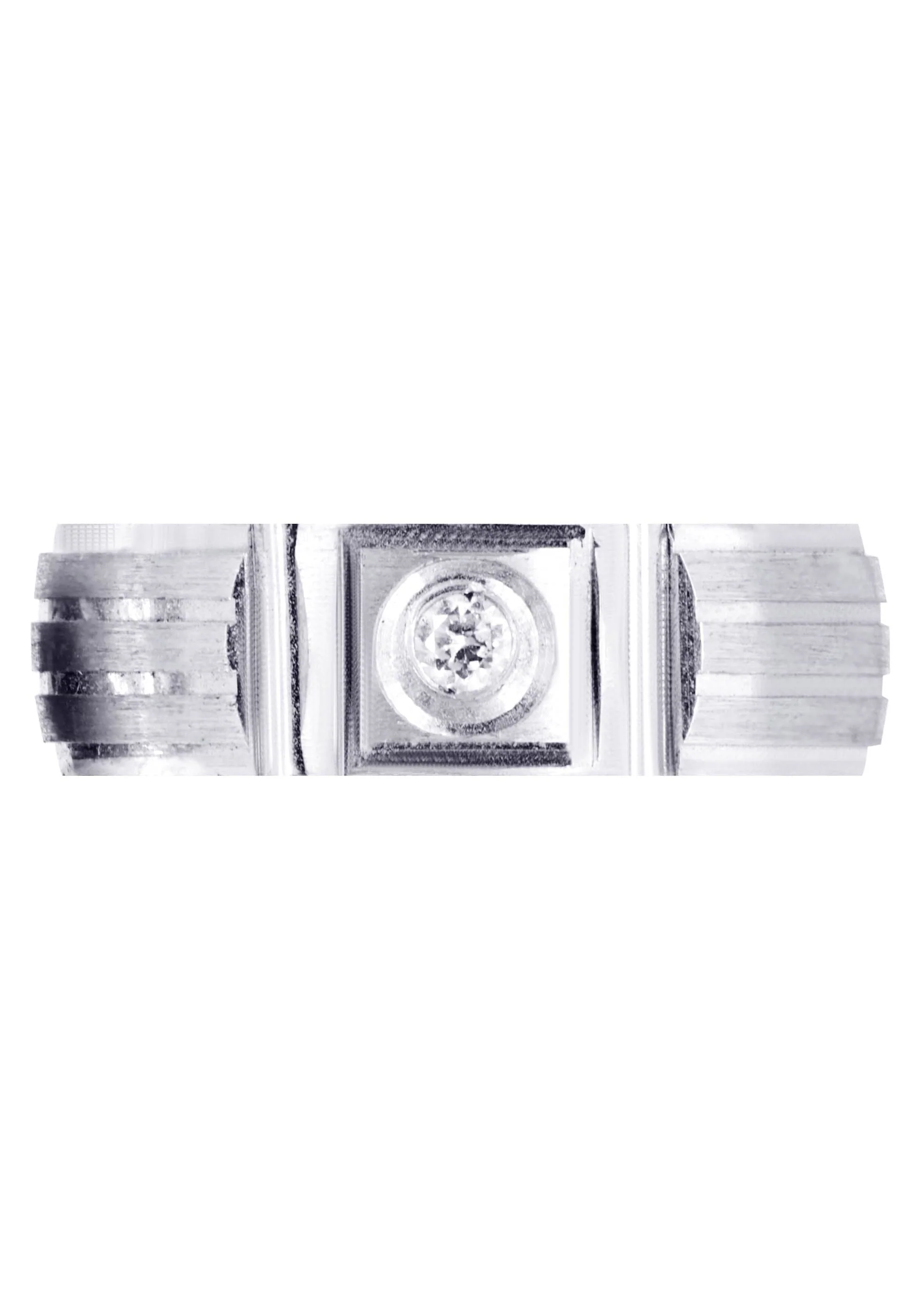 Diamond Mens Engagement Ring | 0.07 Carats | Satin Finish (Jeffrey) - Image 2