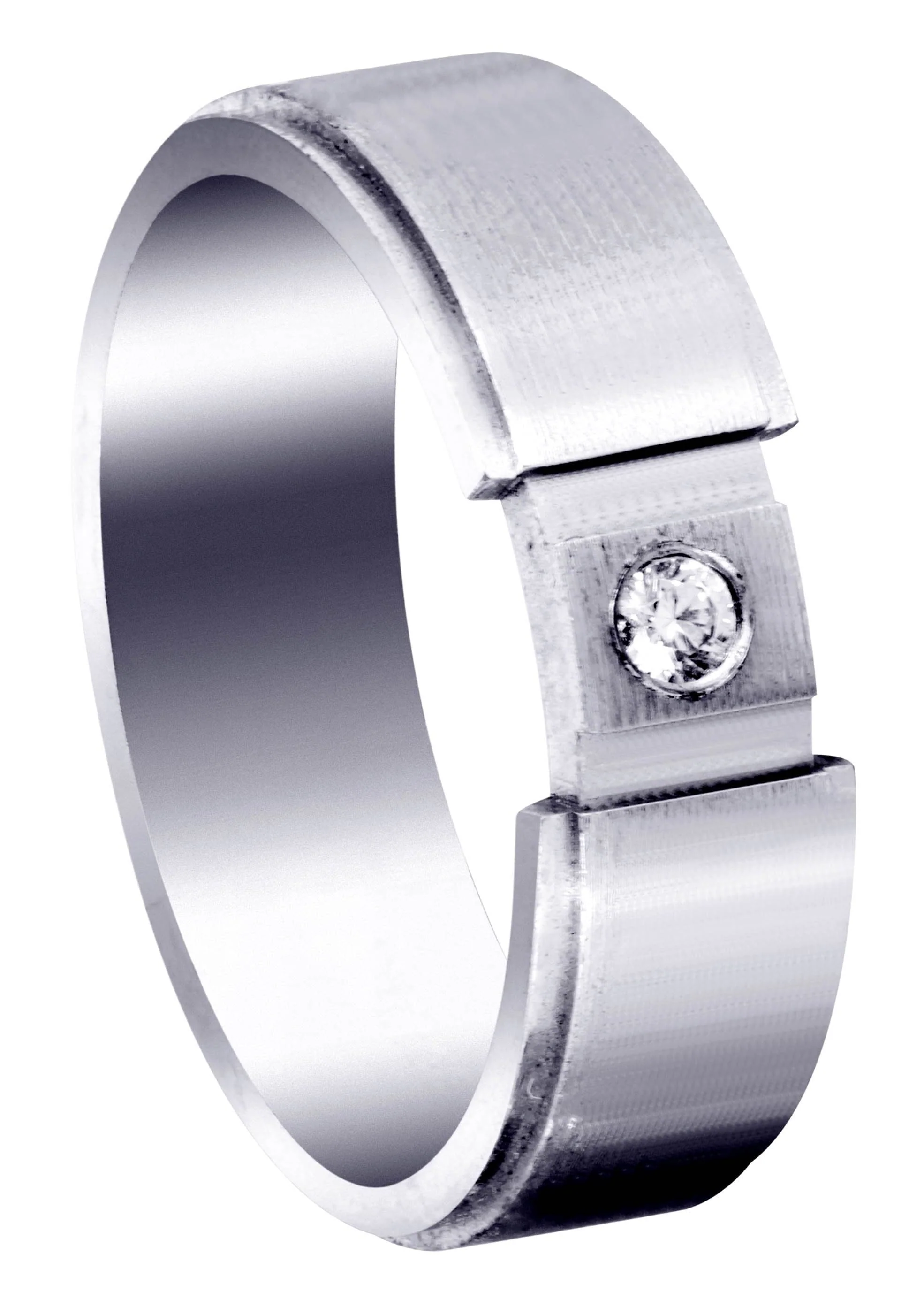 Diamond Mens Wedding Band | 0.07 Carats | Satin Finish (Adriel)
