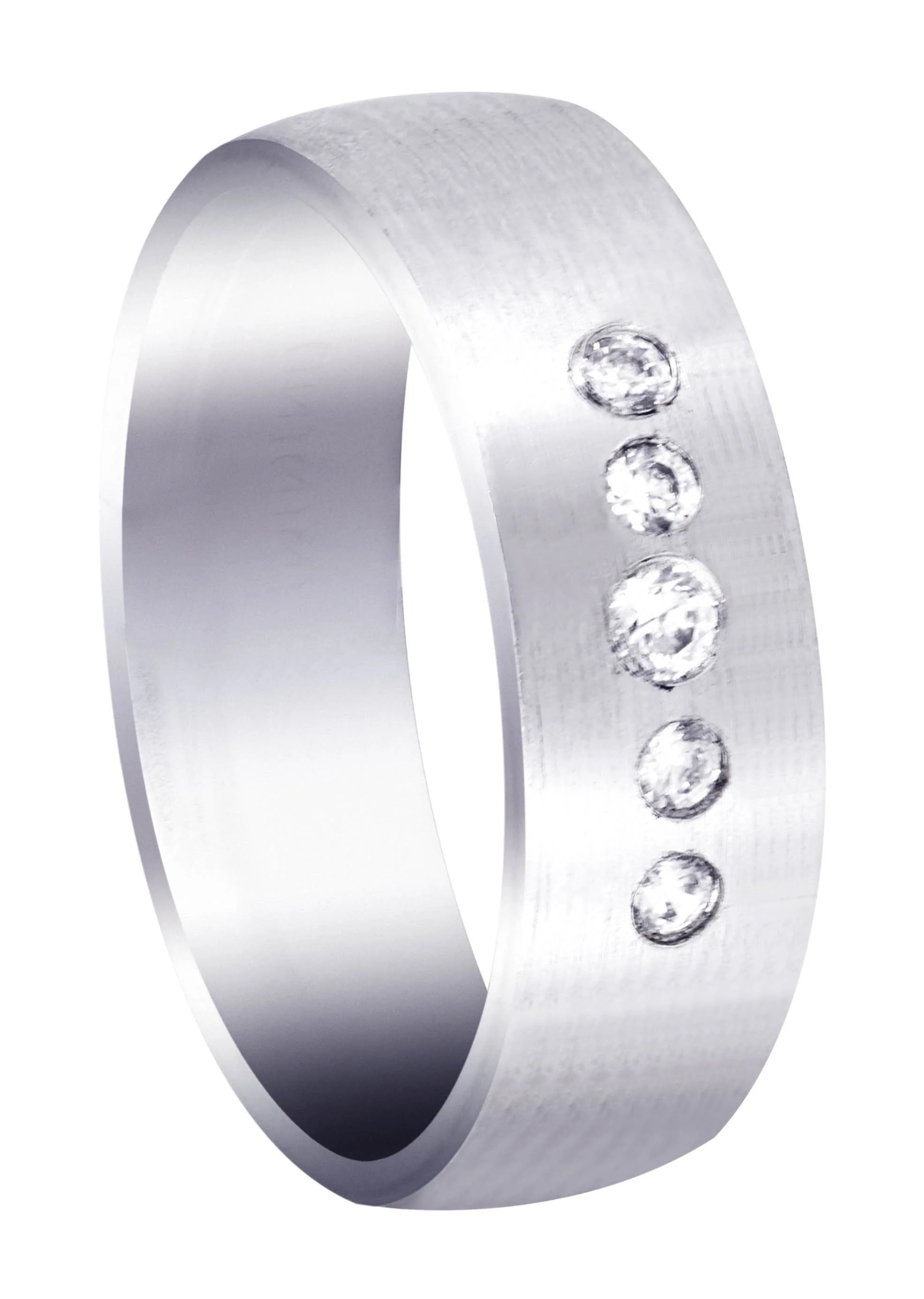 Diamond Mens Engagement Ring | 0.07 Carats | Satin Finish (Andre)