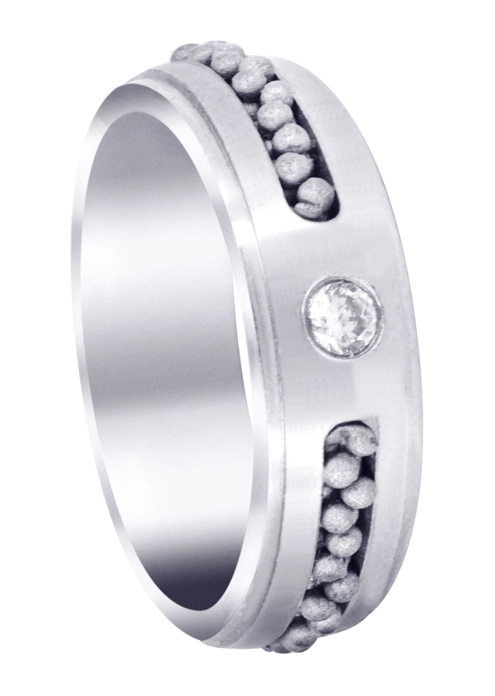 Diamond Mens Wedding Band | 0.12 Carats | Satin Finish (Leon)