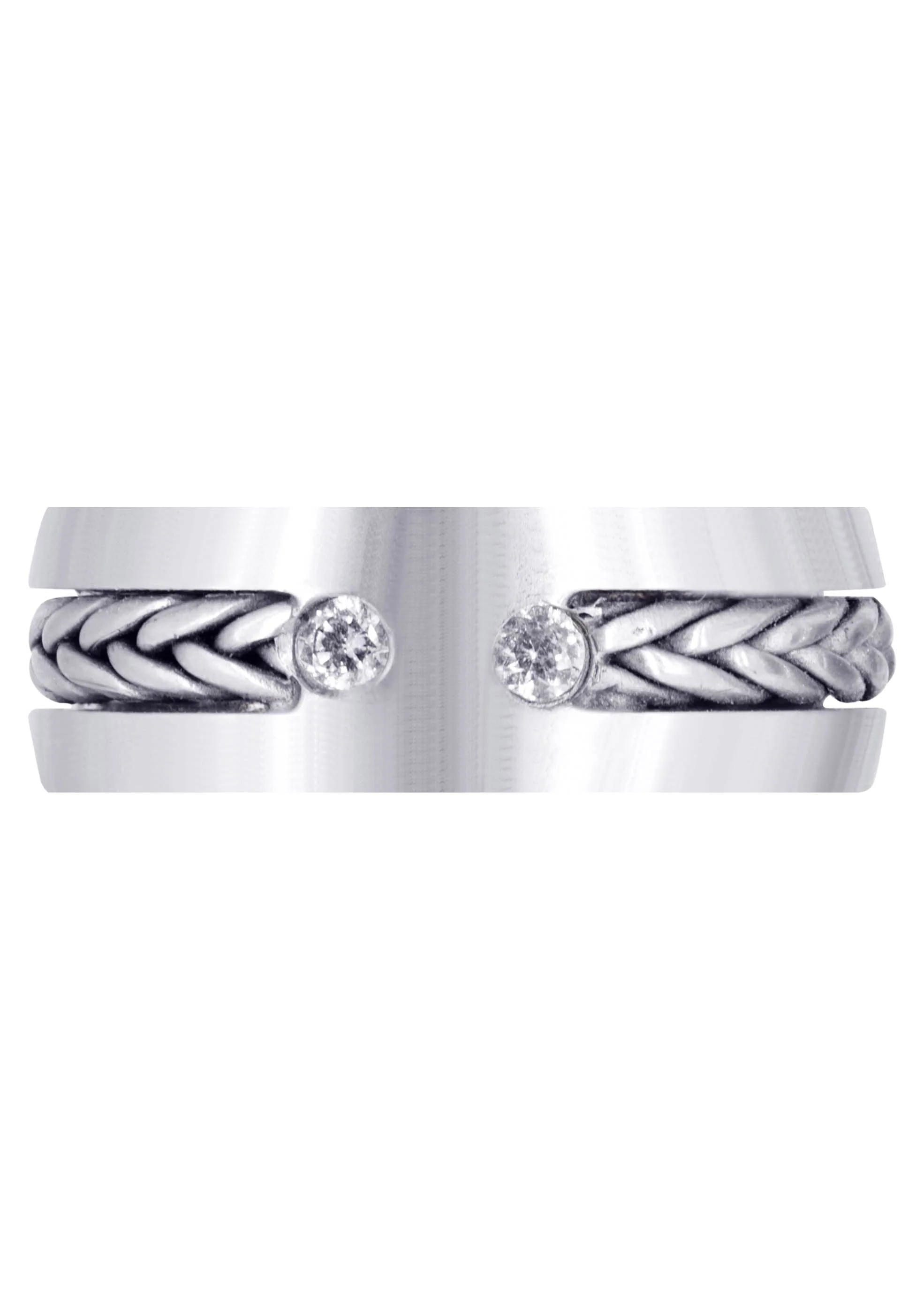 Diamond Mens Wedding Band | 0.14 Carats | Satin Finish (Emilio) - Image 2