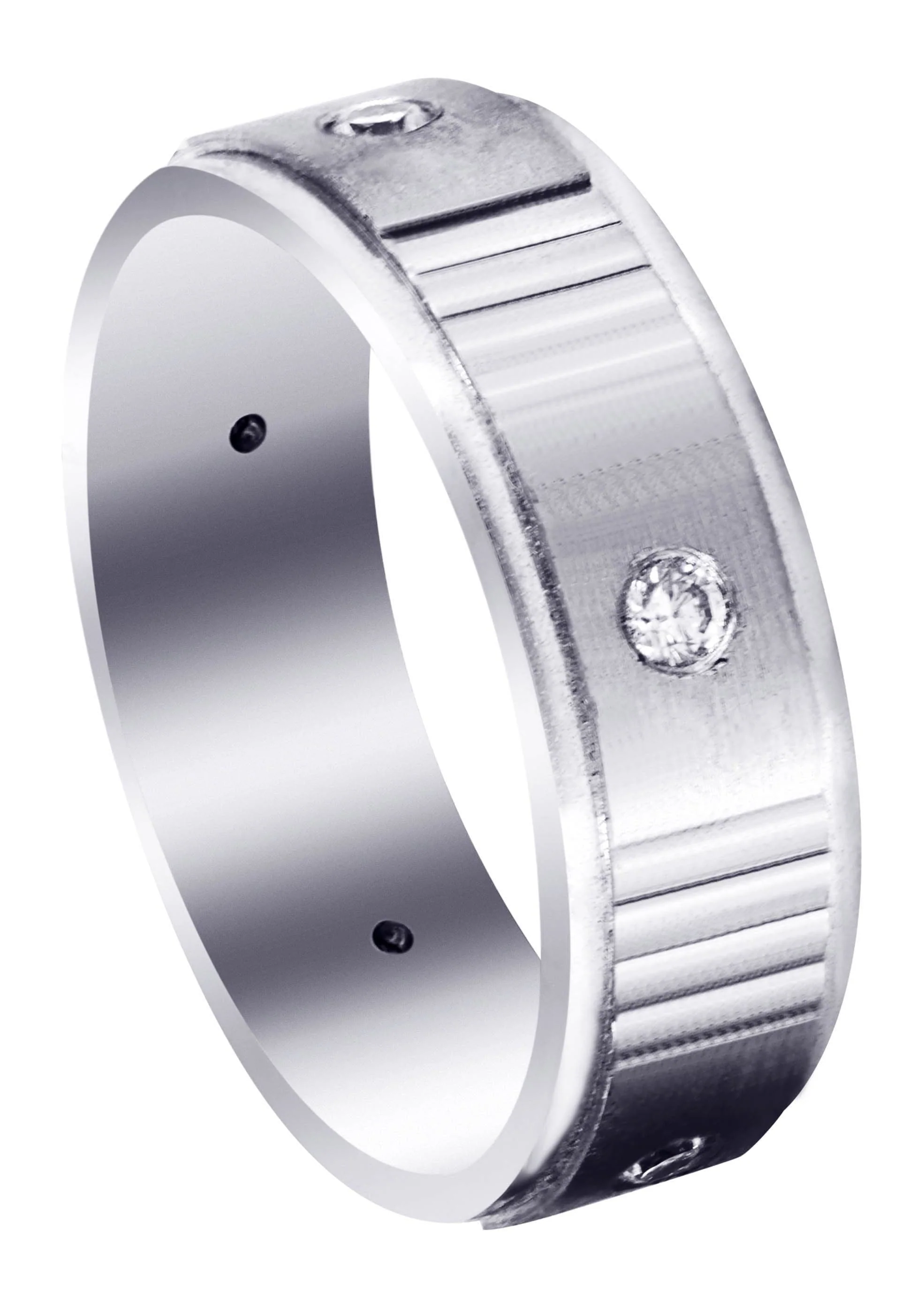 Diamond Mens Wedding Band | 0.15 Carats | Satin Finish (Marshall)