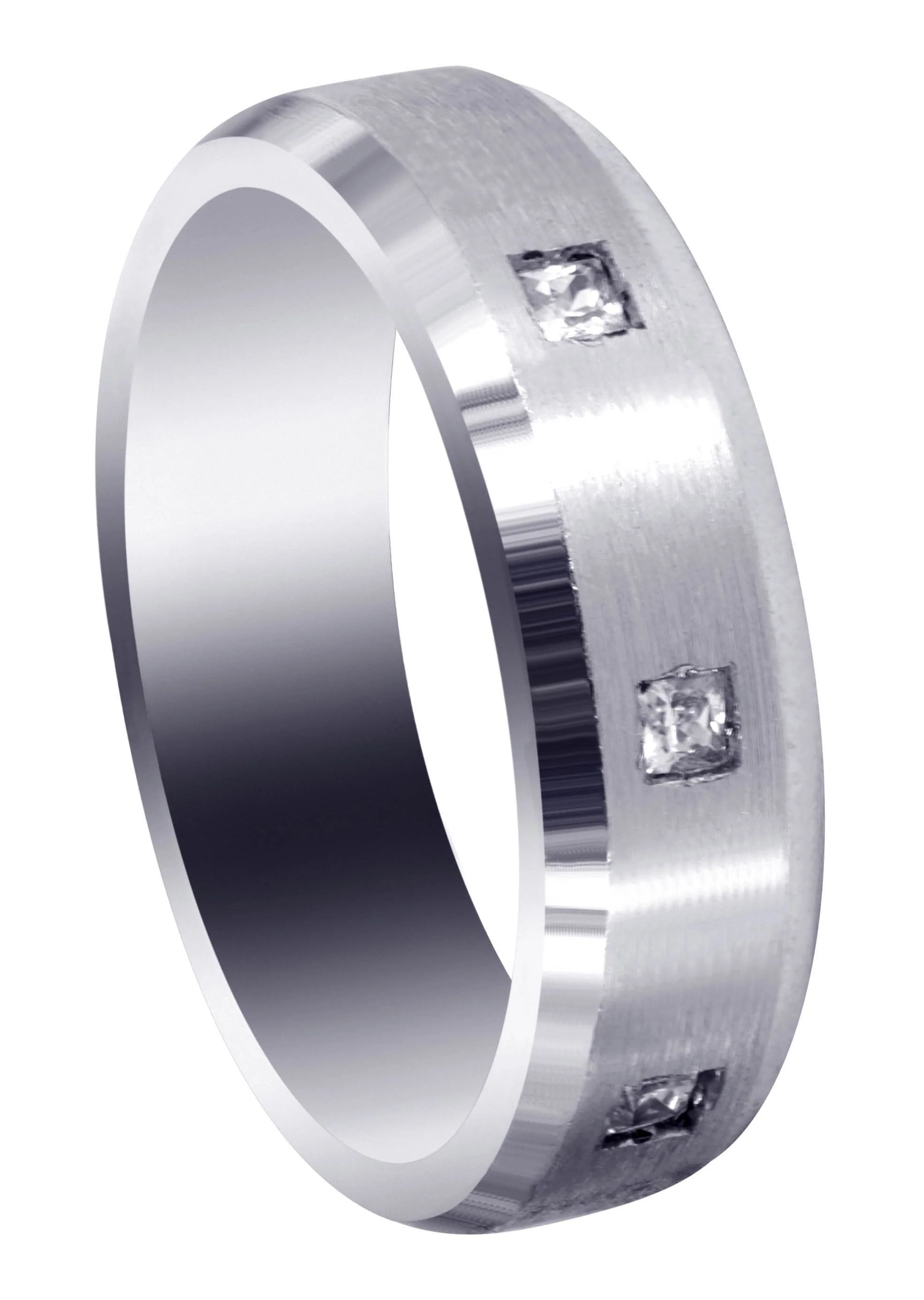Diamond Mens Wedding Band | 0.15 Carats | Satin Finish (Ricardo)