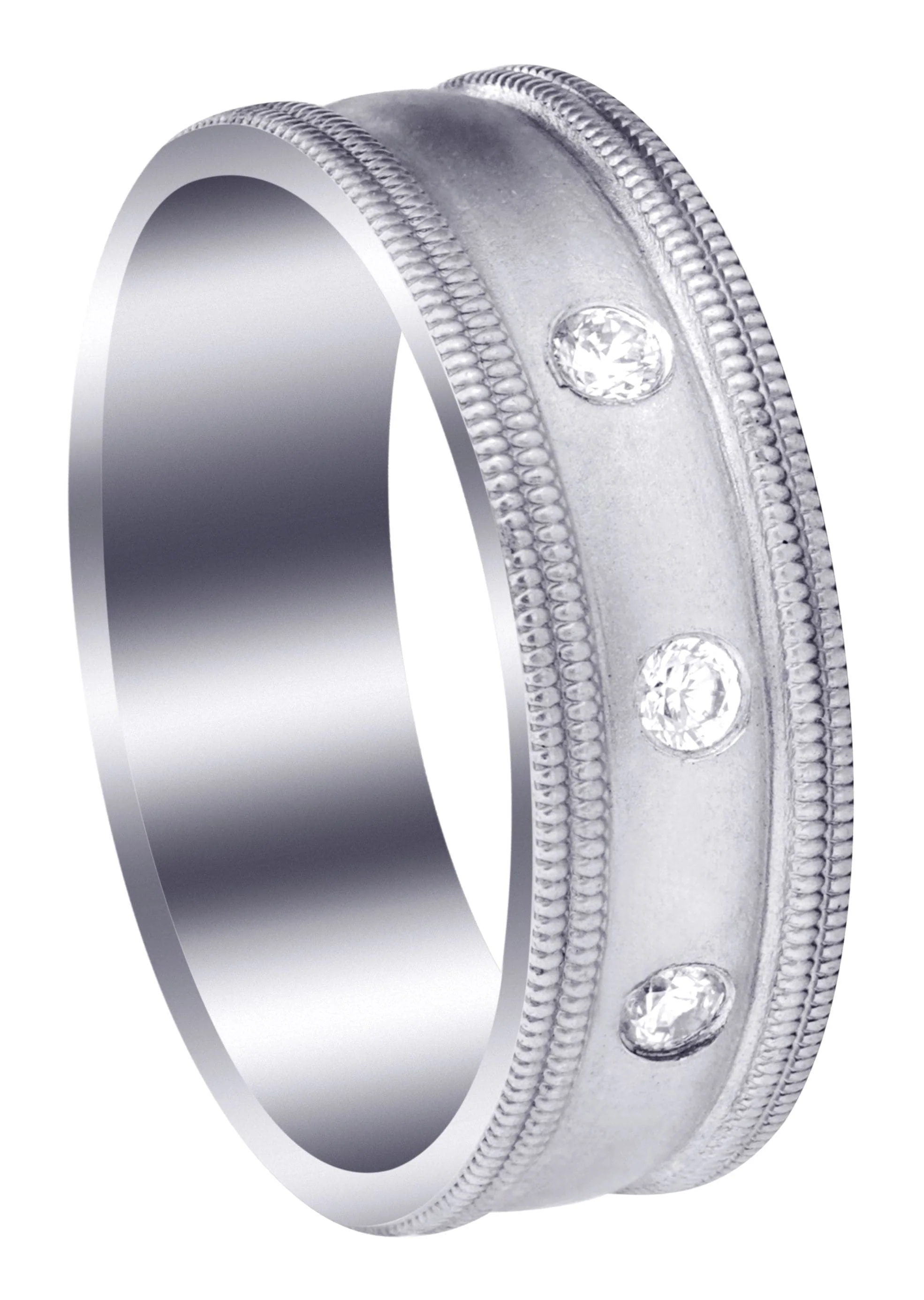 Diamond Mens Wedding Band | 0.15 Carats | Wire Matt Finish (Pablo)
