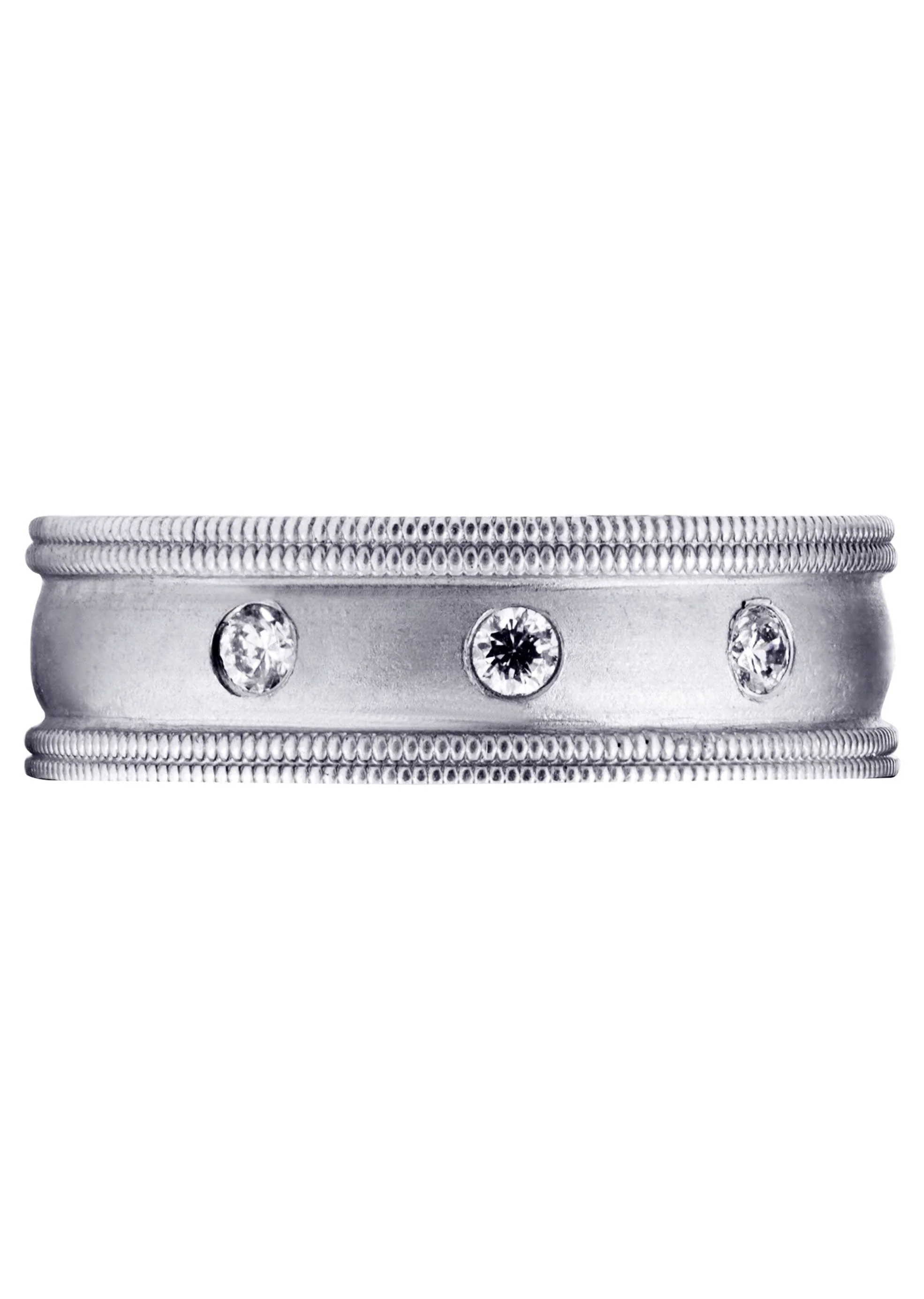 Diamond Mens Wedding Band | 0.15 Carats | Wire Matt Finish (Pablo) - Image 2