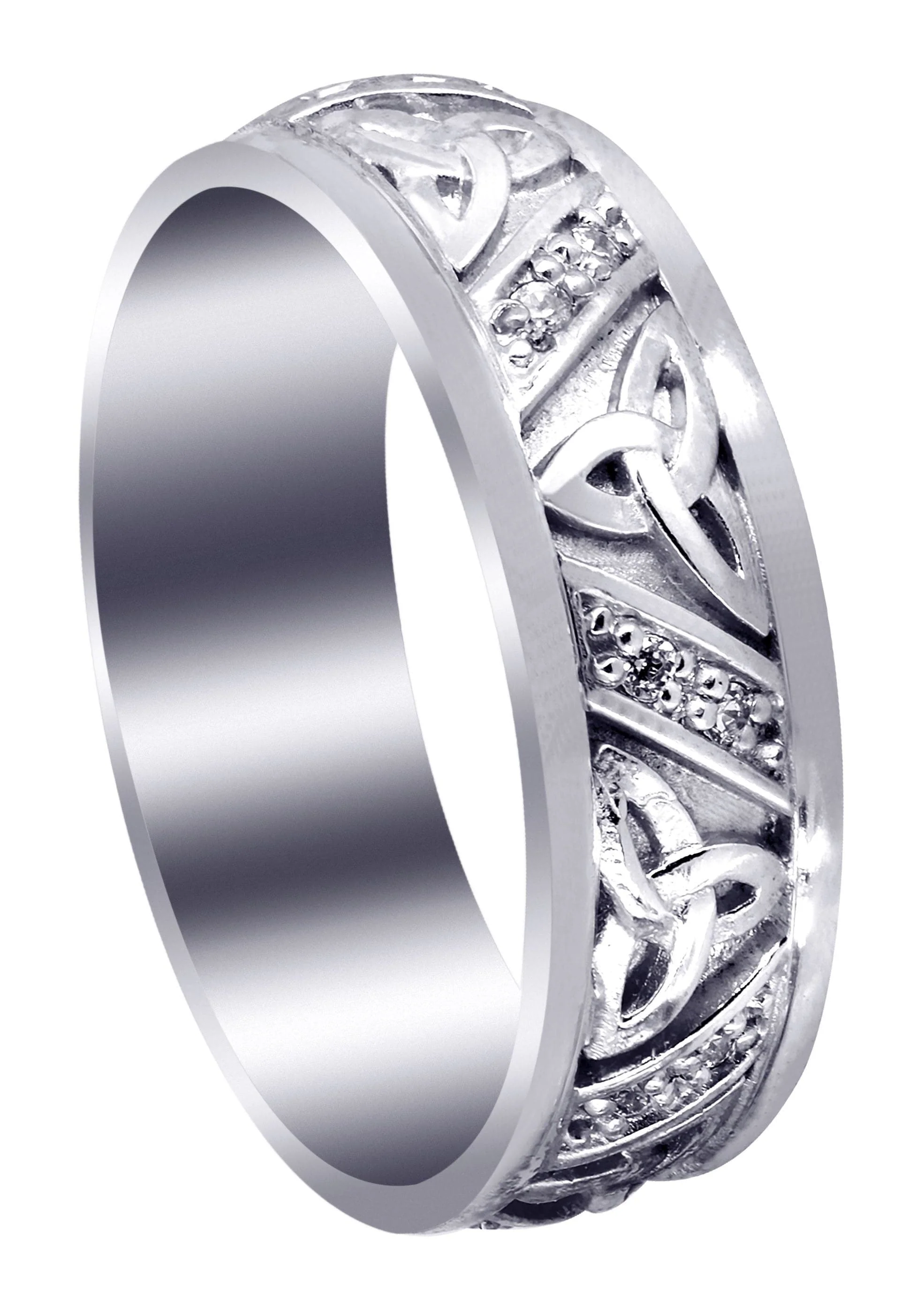 Diamond Mens Wedding Band | 0.16 Carats | Sand Blast / High Polish Finish (Warren)