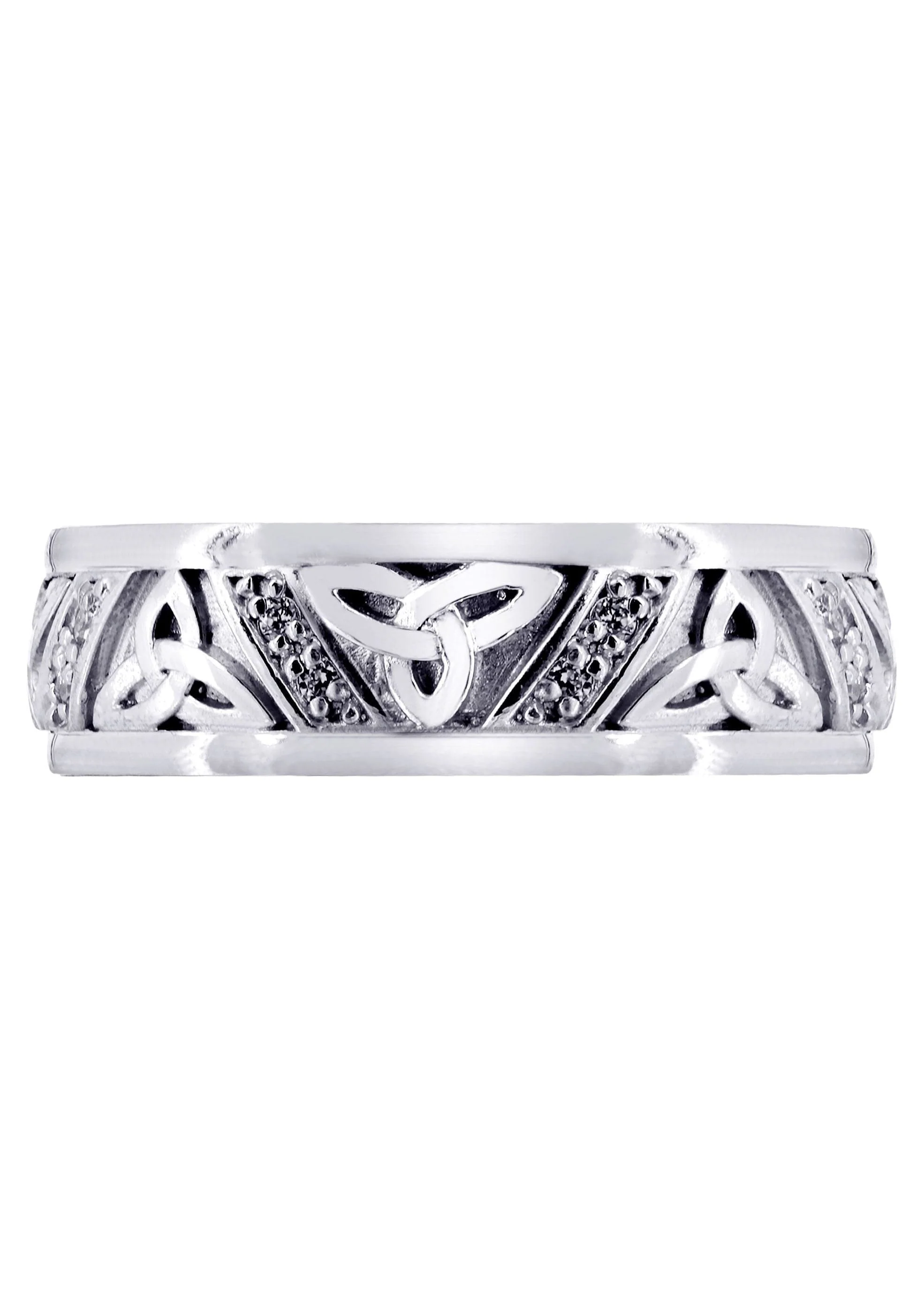 Diamond Mens Wedding Band | 0.16 Carats | Sand Blast / High Polish Finish (Warren) - Image 2