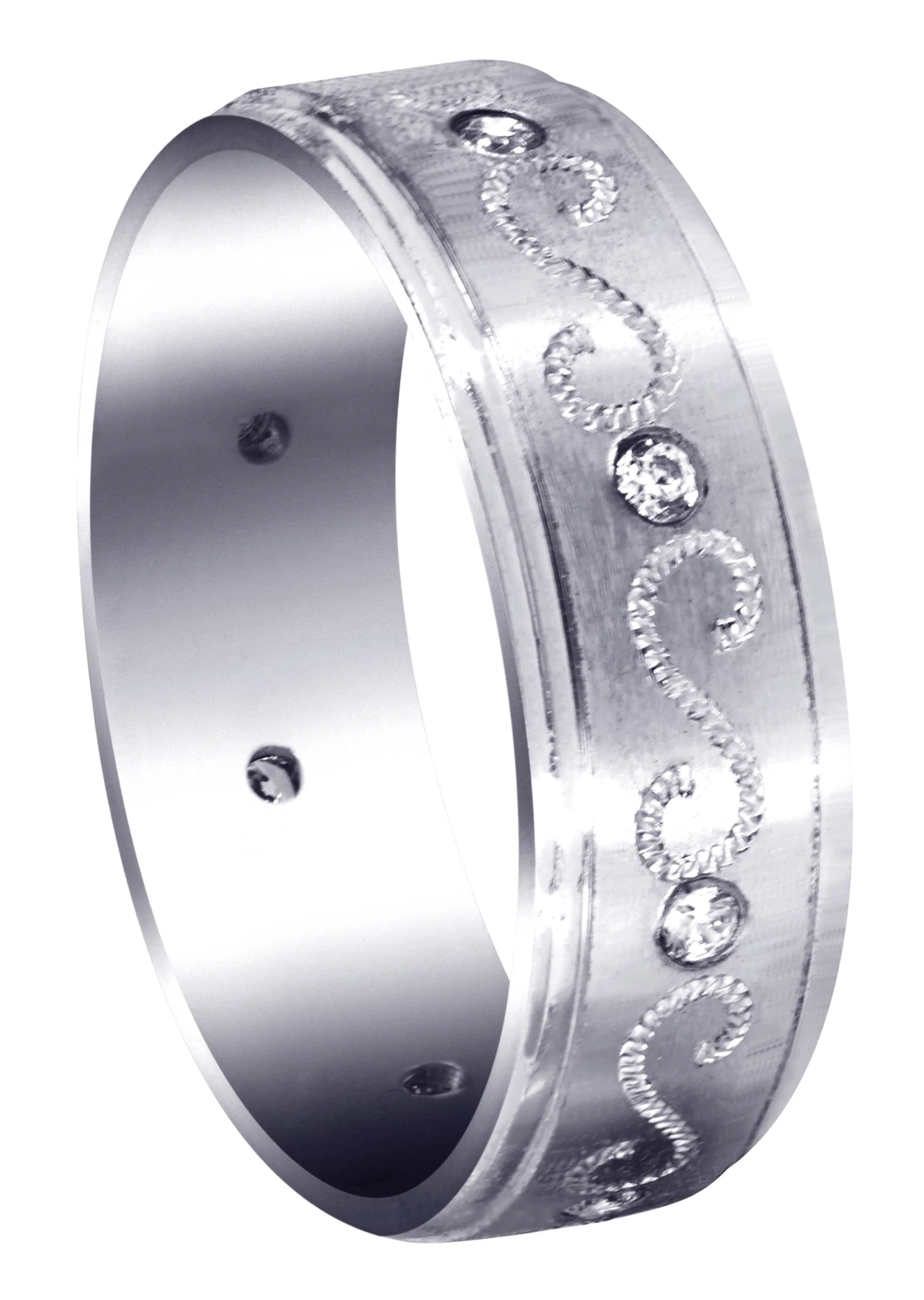 Diamond Mens Wedding Band | 0.16 Carats | Satin Finish (Quinn)
