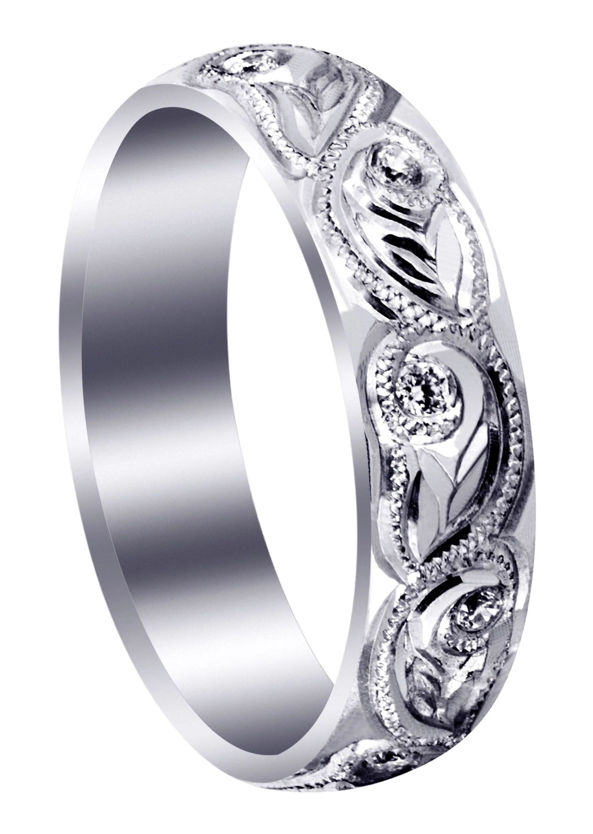 Diamond Mens Wedding Band | 0.2 Carats | High Polish Finish (Abram)