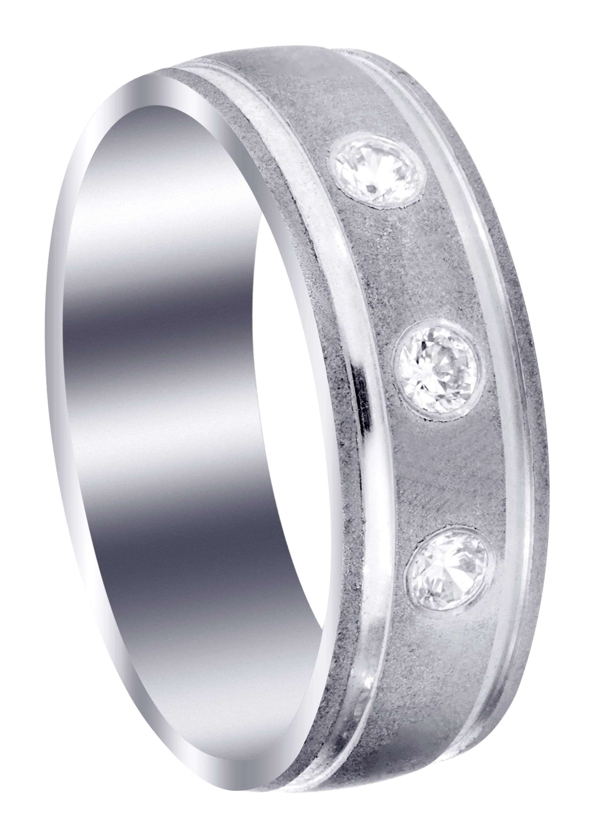 Diamond Mens Wedding Band | 0.21 Carats | Wire Matt Finish (Jay)