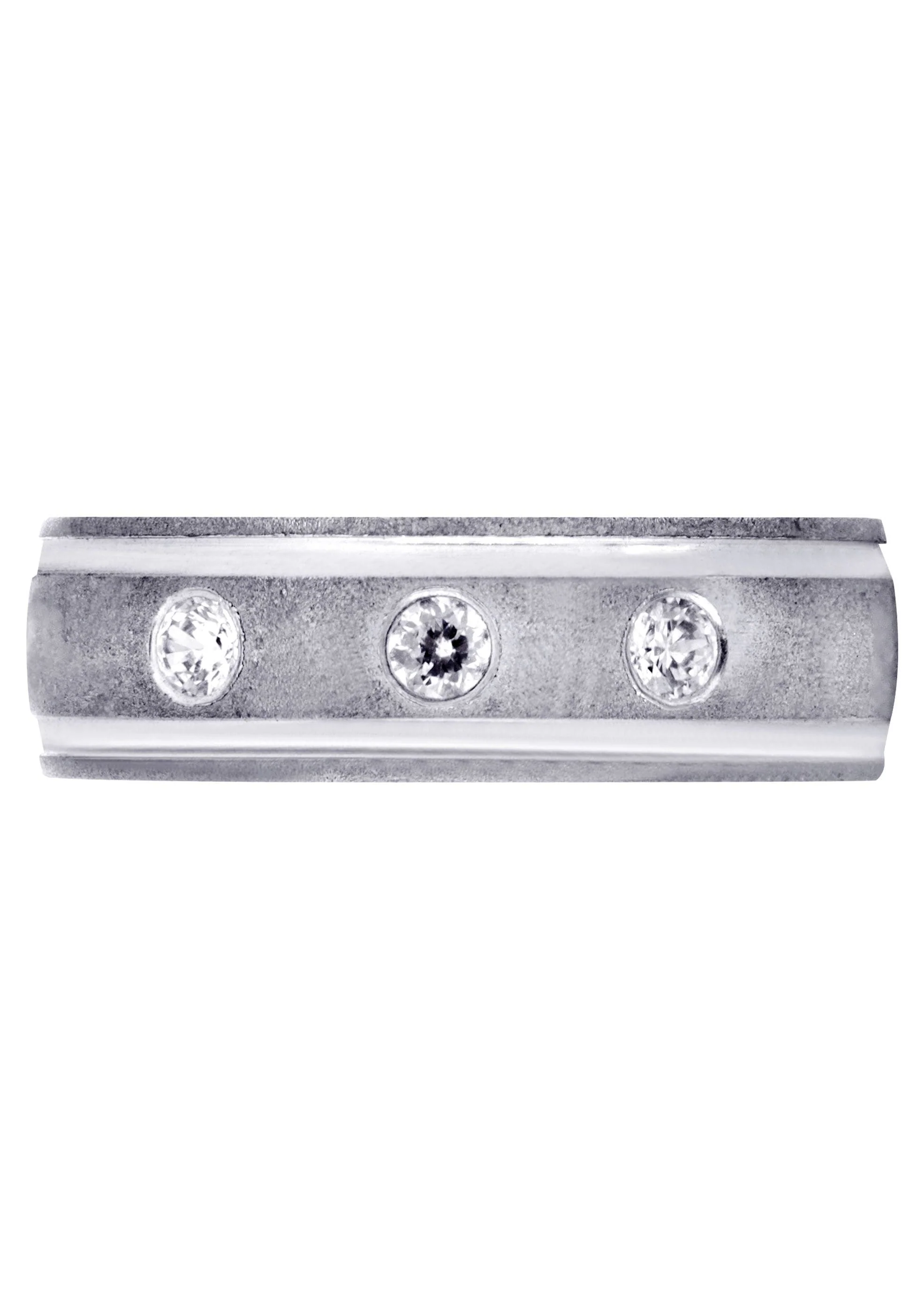 Diamond Mens Wedding Band | 0.21 Carats | Wire Matt Finish (Jay) - Image 2