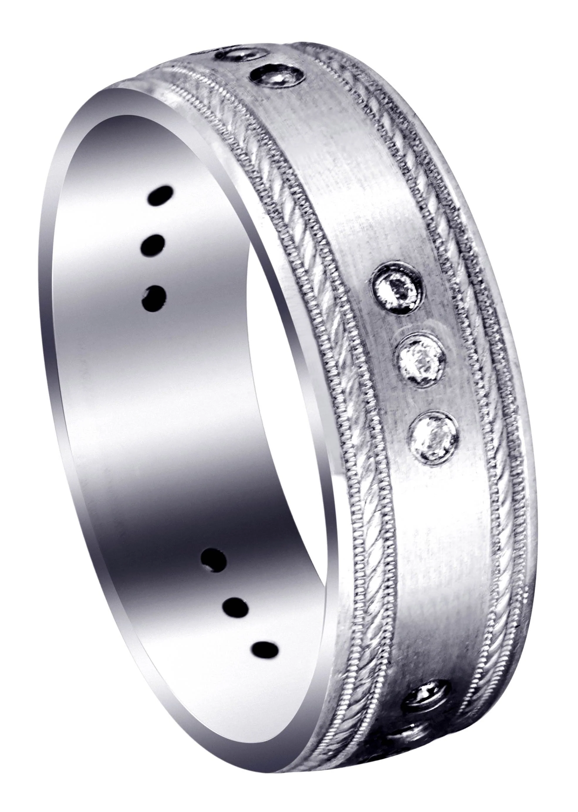 Diamond Mens Wedding Band | 0.225 Carats | Satin Finish (Jared)