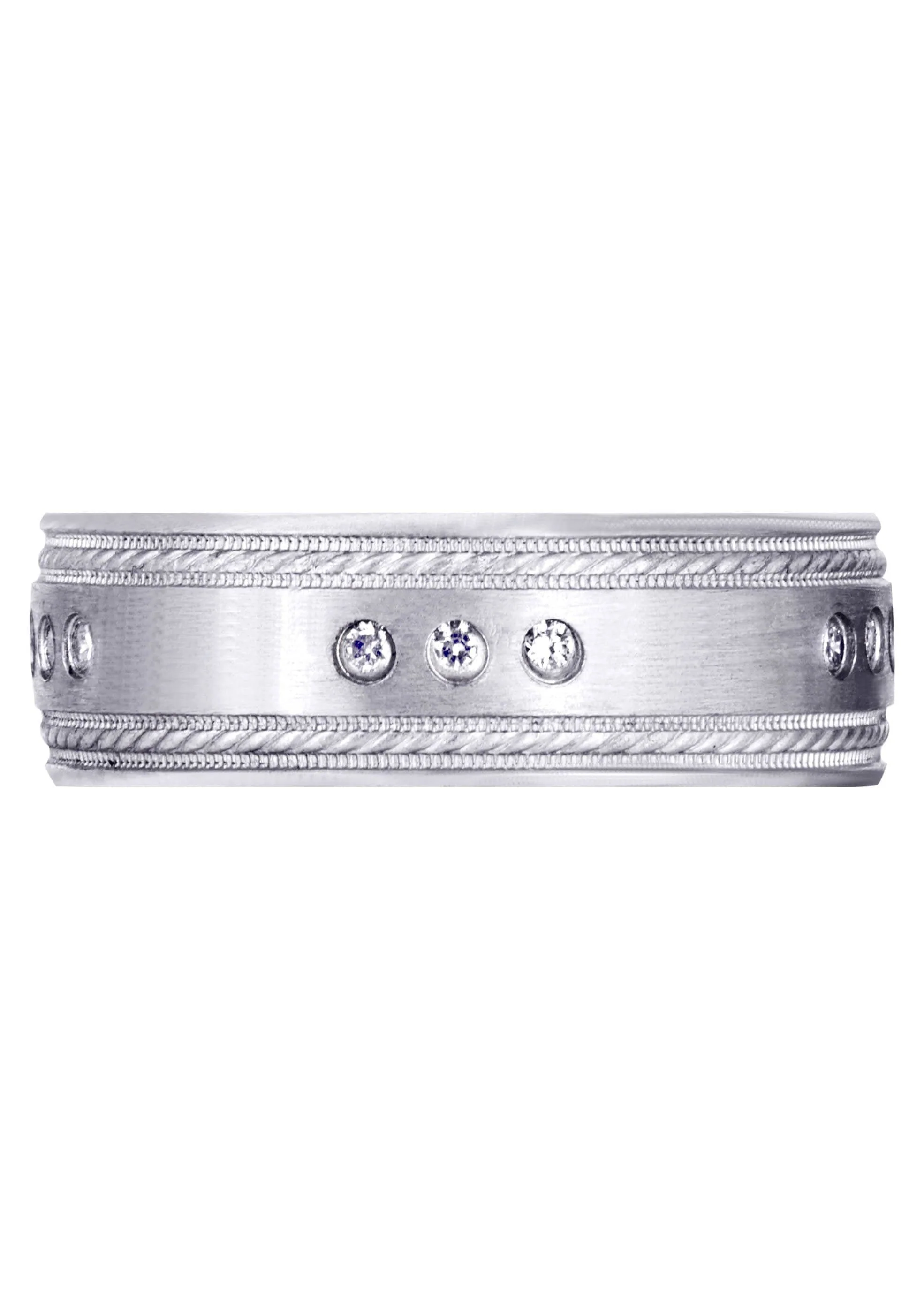 Diamond Mens Wedding Band | 0.225 Carats | Satin Finish (Jared) - Image 2