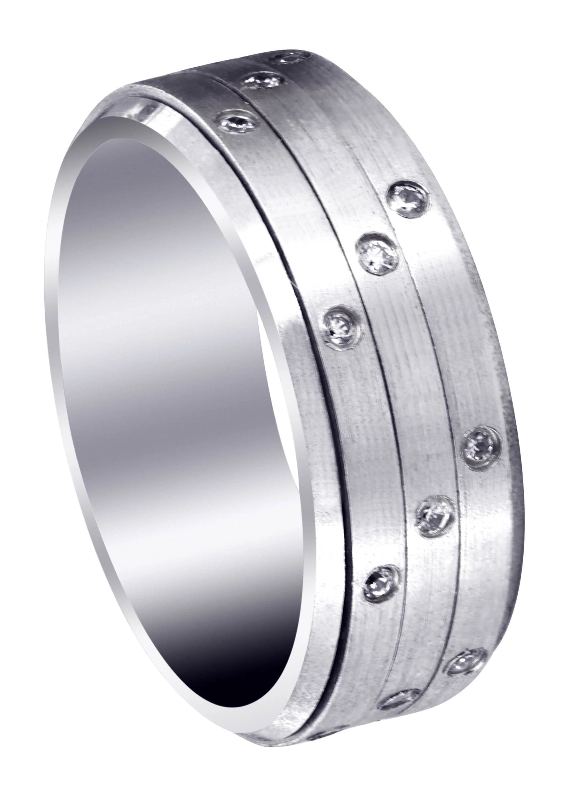 Diamond Mens Wedding Band | 0.24 Carats | Satin Finish (Roberto)