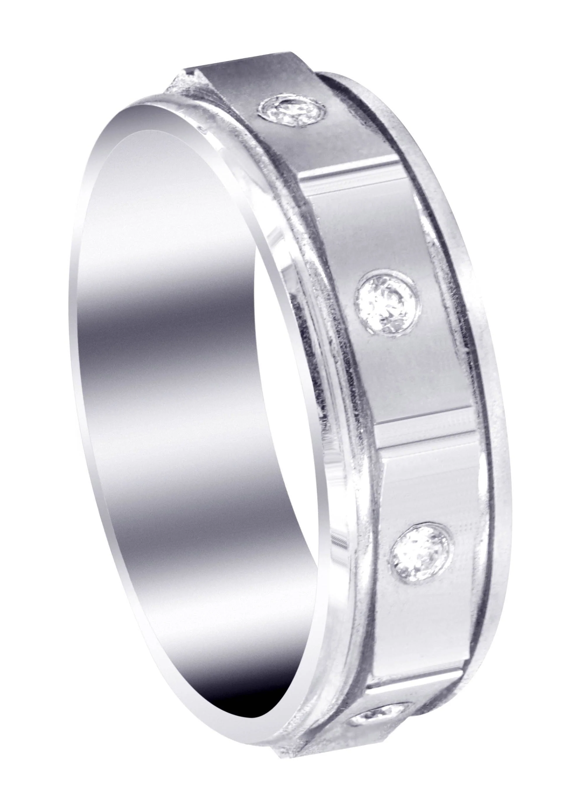 Diamond Mens Wedding Band | 0.24 Carats | Satin Finish (Alexis)
