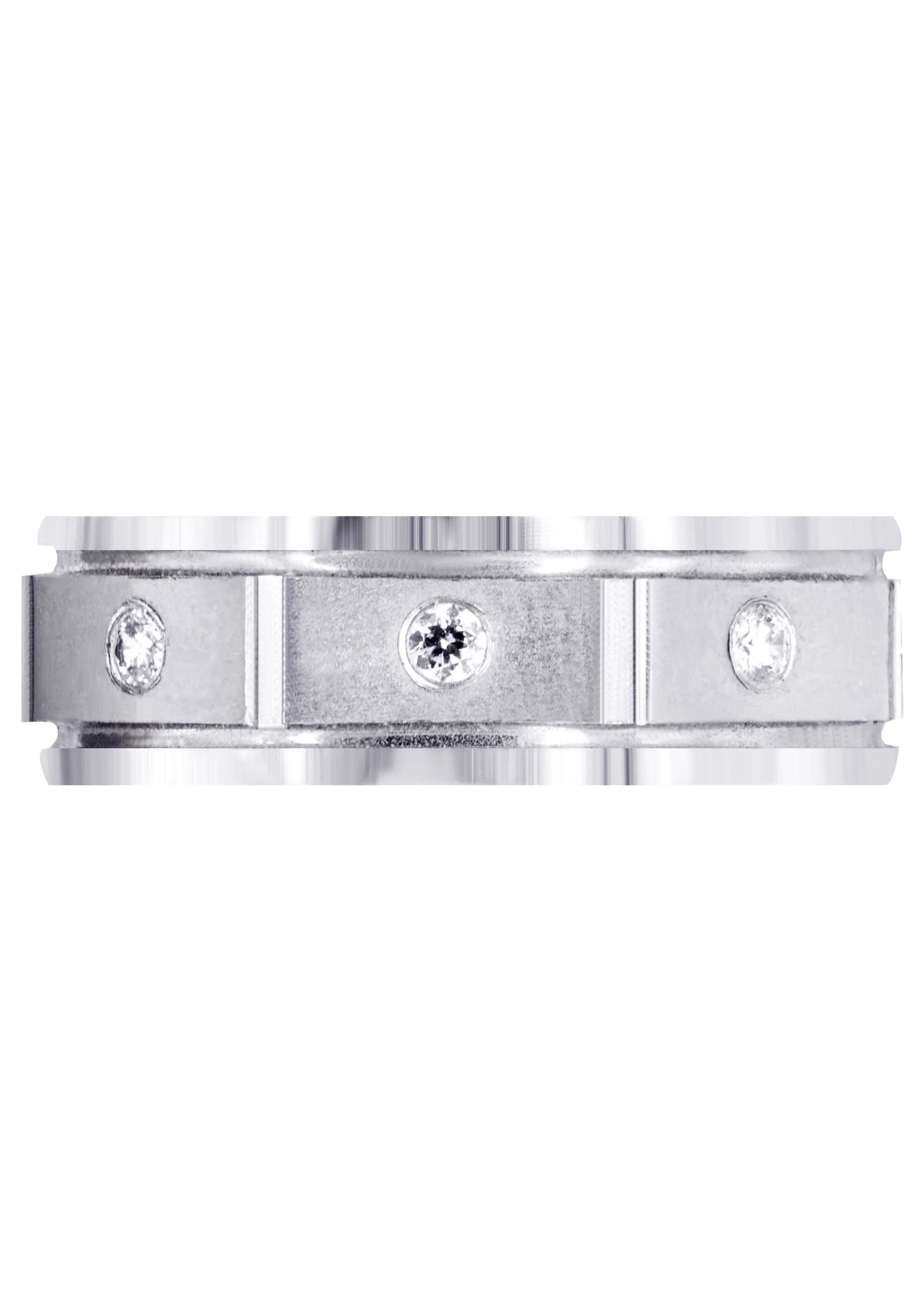 Diamond Mens Wedding Band | 0.24 Carats | Satin Finish (Alexis) - Image 2