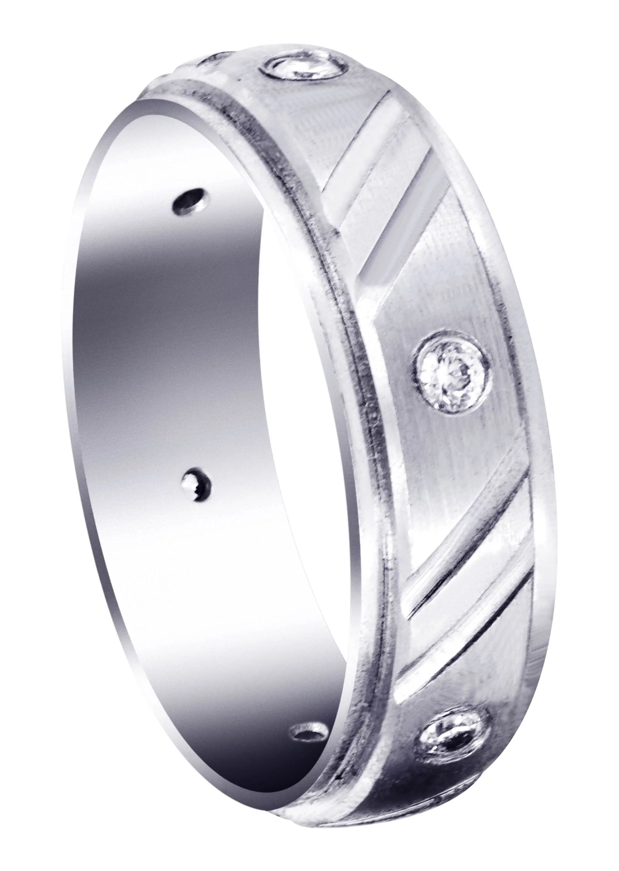 Diamond Mens Wedding Band | 0.24 Carats | Satin Finish (Louis)