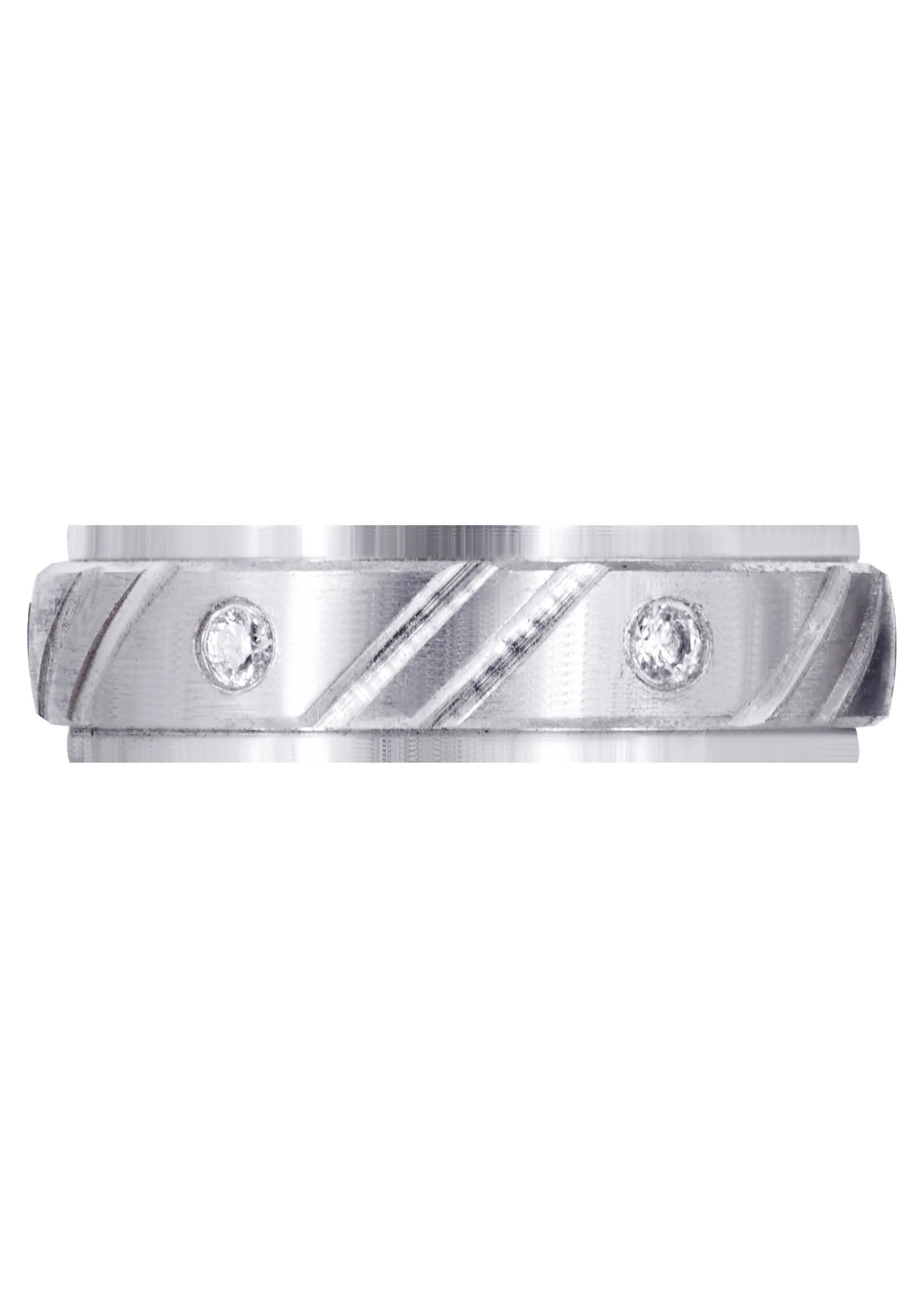 Diamond Mens Wedding Band | 0.24 Carats | Satin Finish (Louis) - Image 2
