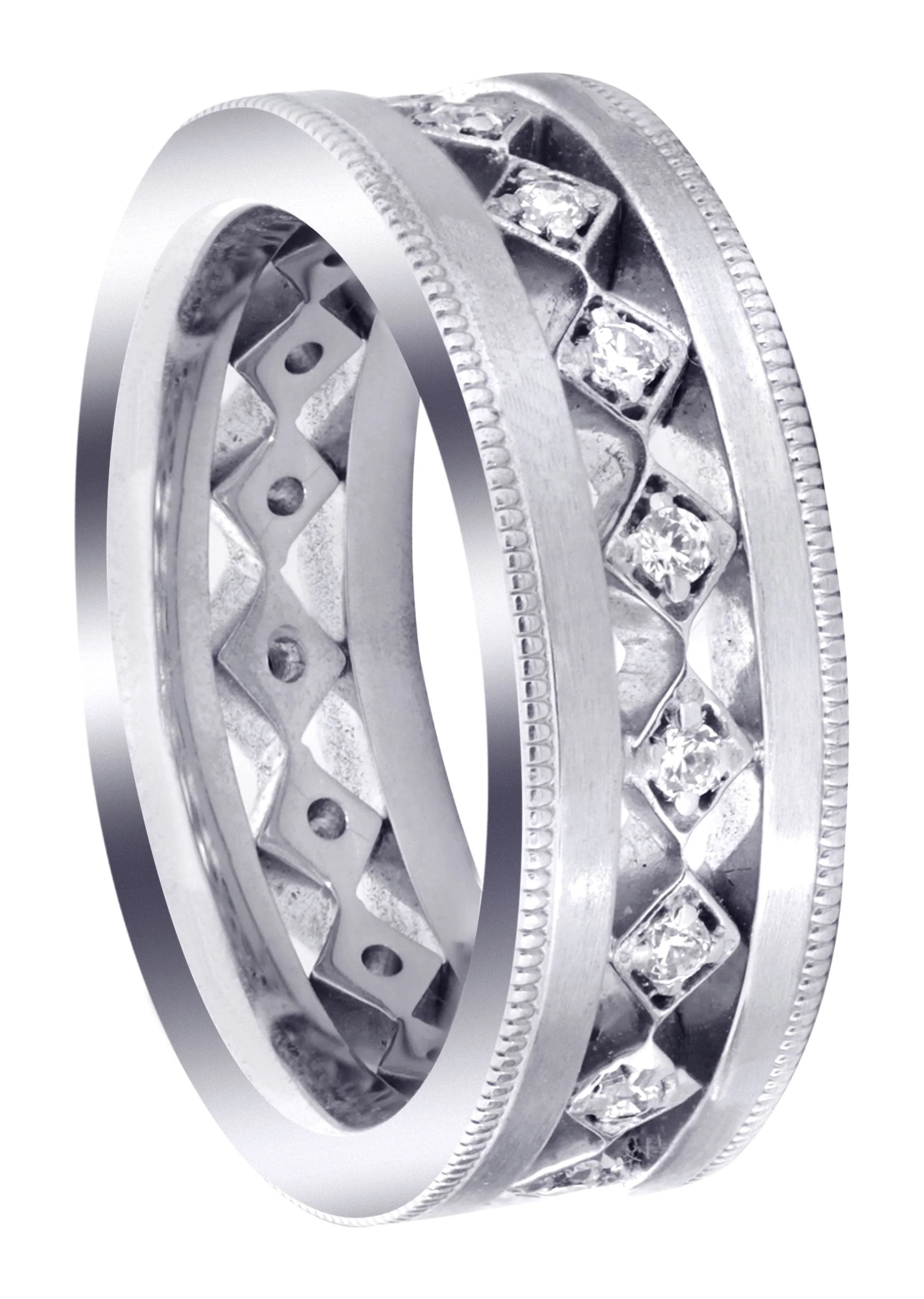 Diamond Mens Wedding Band | 0.25 Carats | Satin Finish (Jayson)