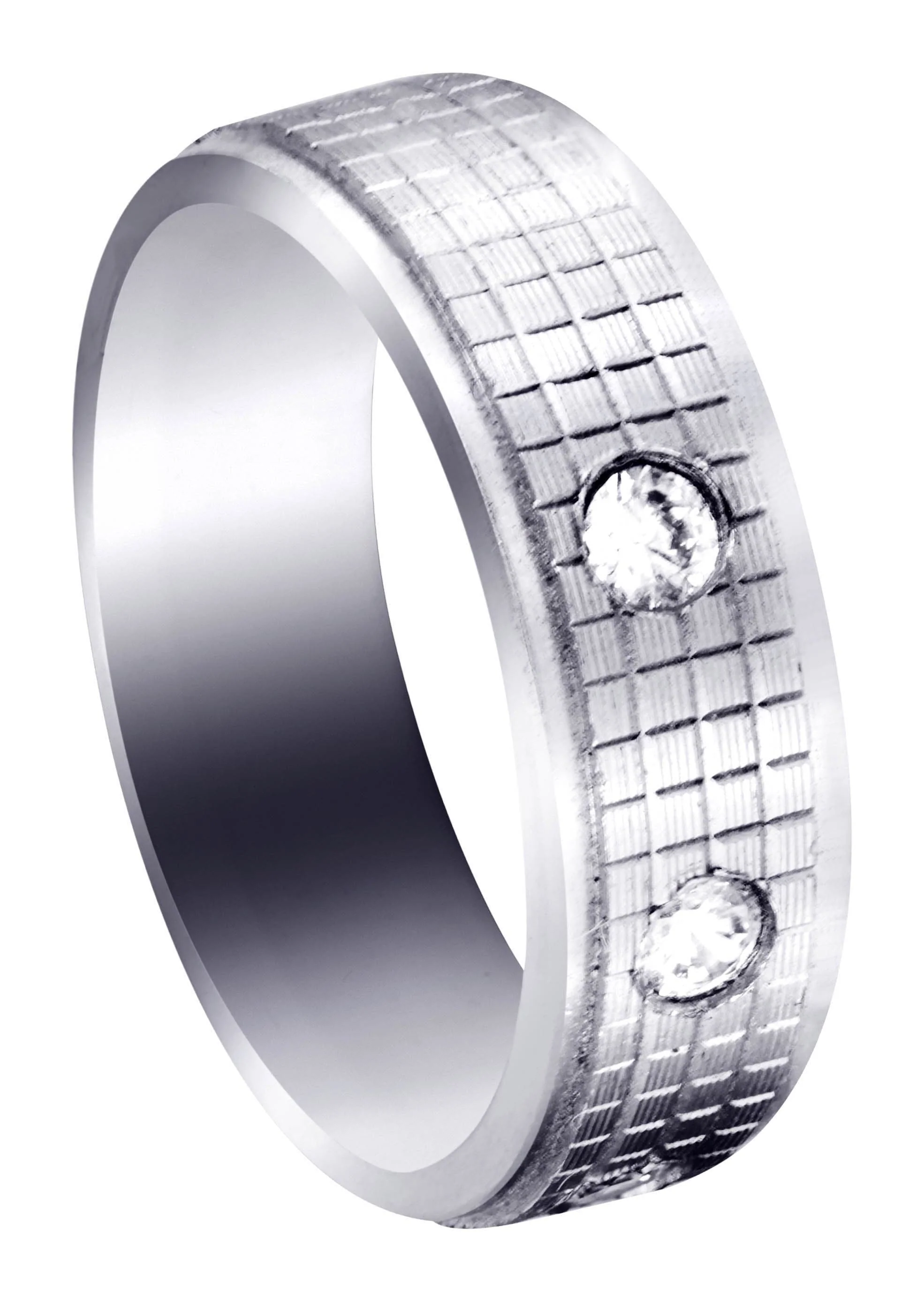 Diamond Mens Wedding Band | 0.3 Carats | Diamond Cut Finish (Donovan)