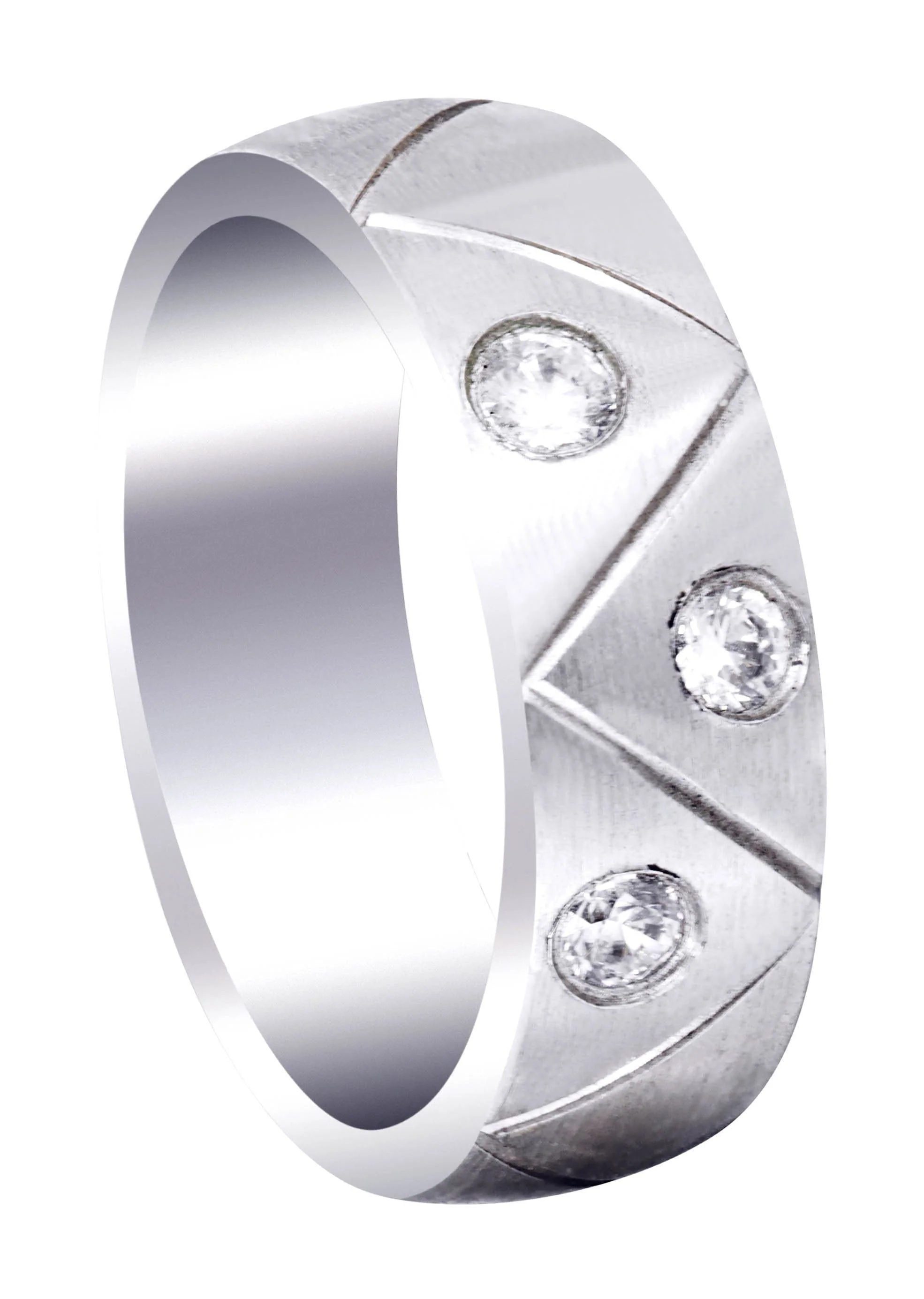 Diamond Mens Wedding Band | 0.3 Carats | Satin Finish (Keegan)