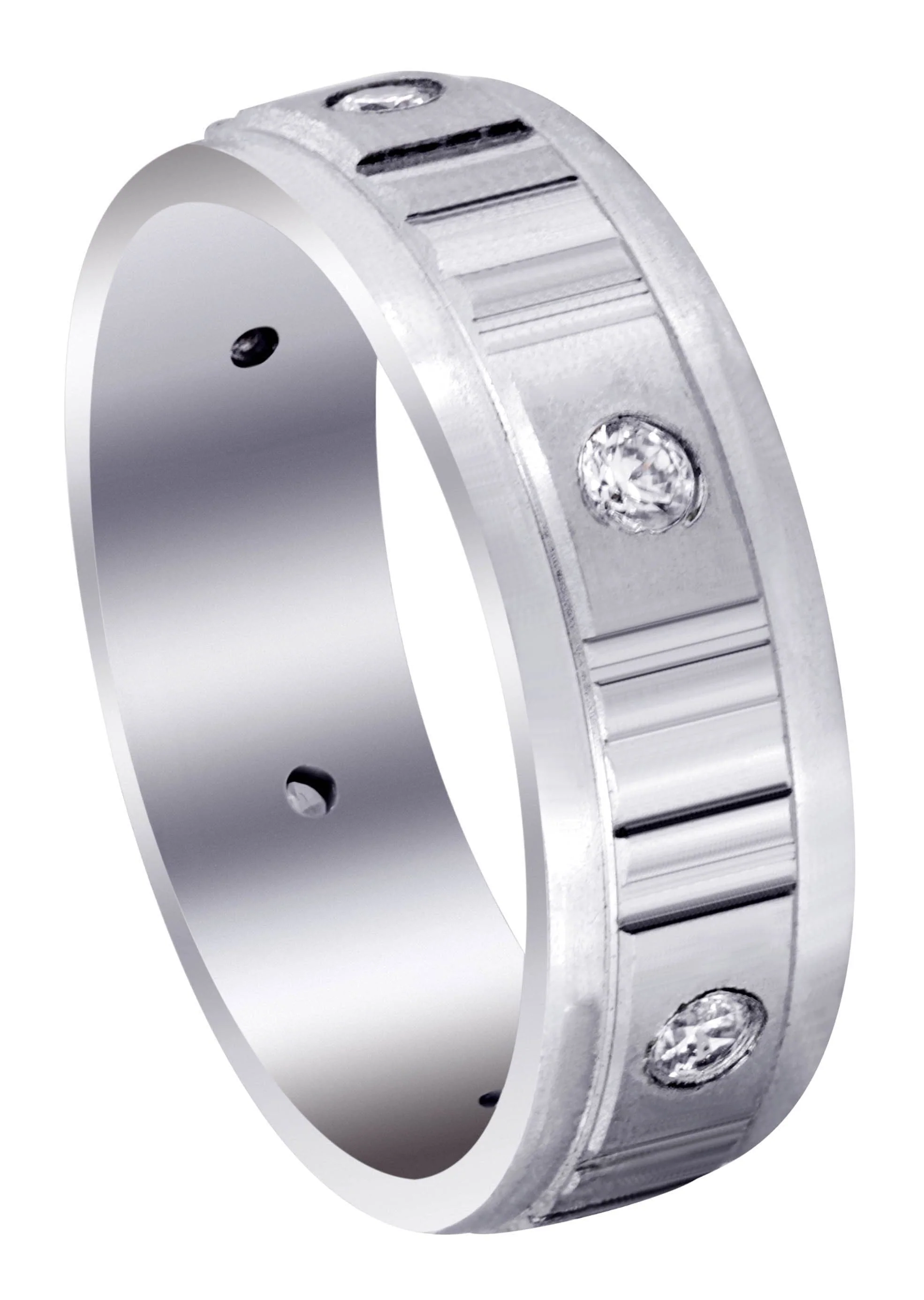 Diamond Mens Wedding Band | 0.3 Carats | Satin Finish (Reed)